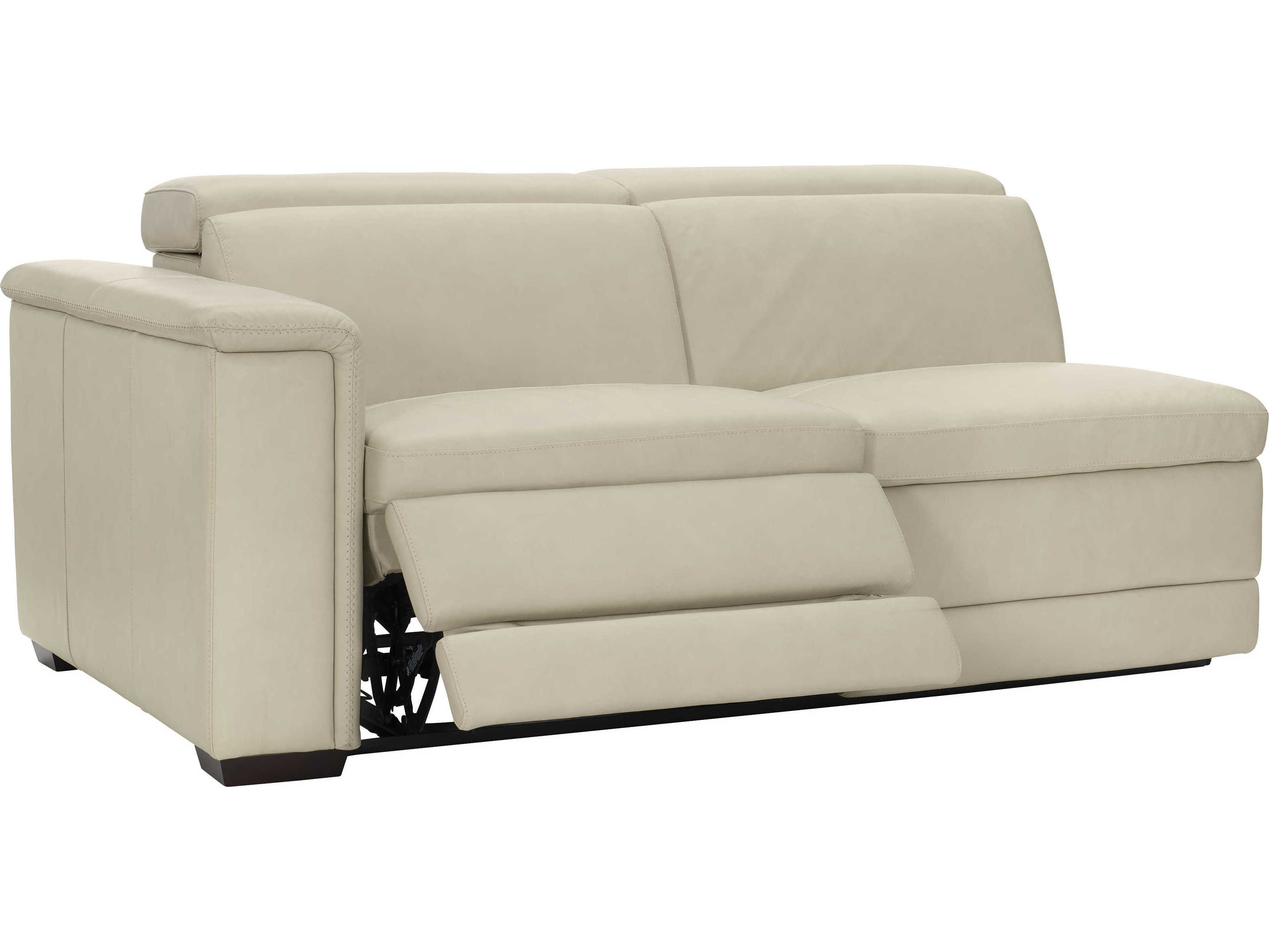 Bernhardt Lioni Mocha Beige Leather Loveseat