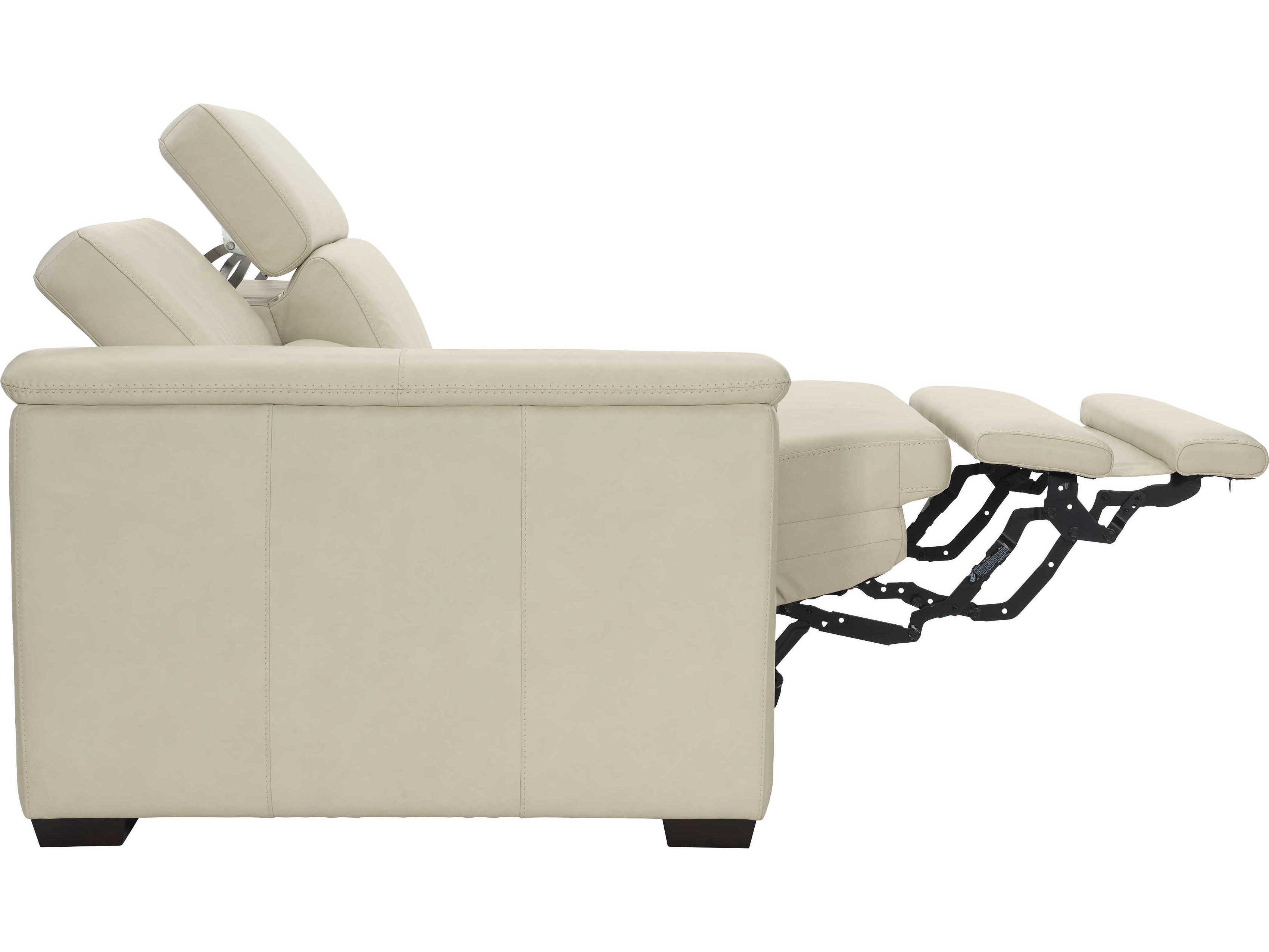Bernhardt Lioni Mocha Beige Leather Loveseat