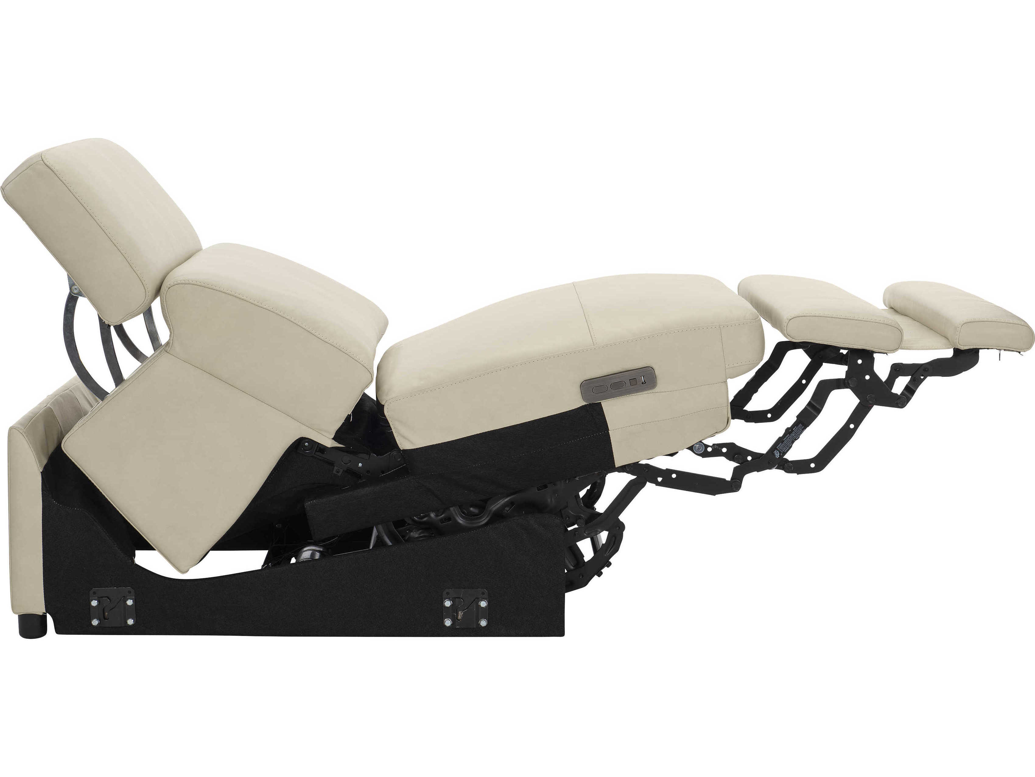 Bernhardt Lioni Mocha White Leather Recliner