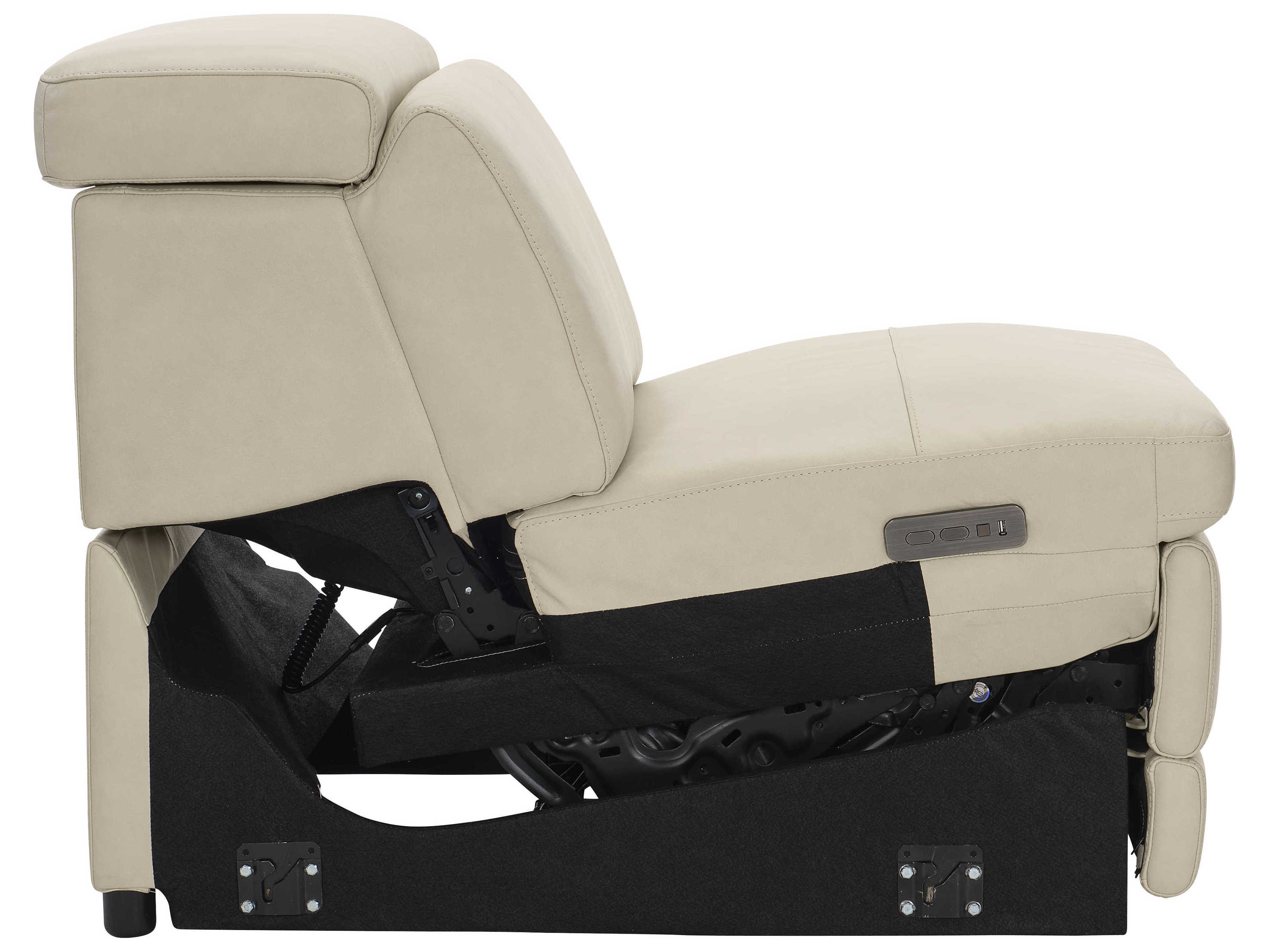 Bernhardt Lioni Mocha White Leather Recliner