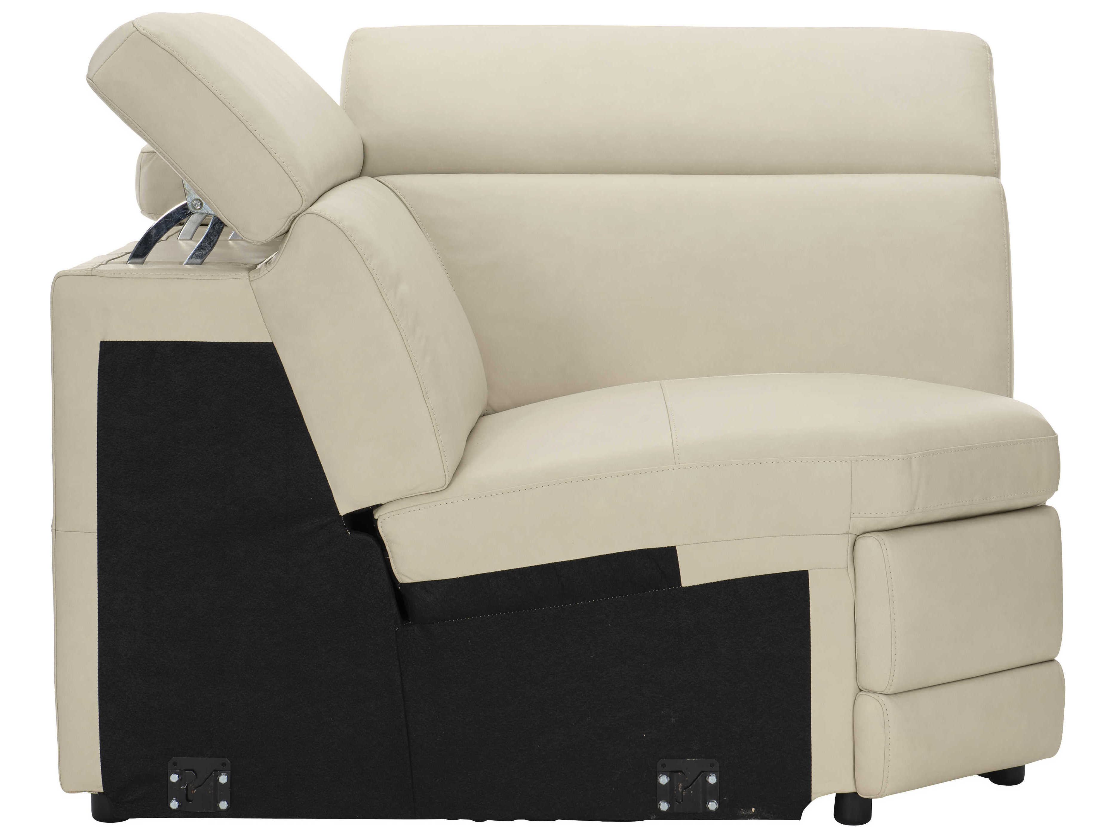 Bernhardt Lioni Beige Leather Wedge Chair