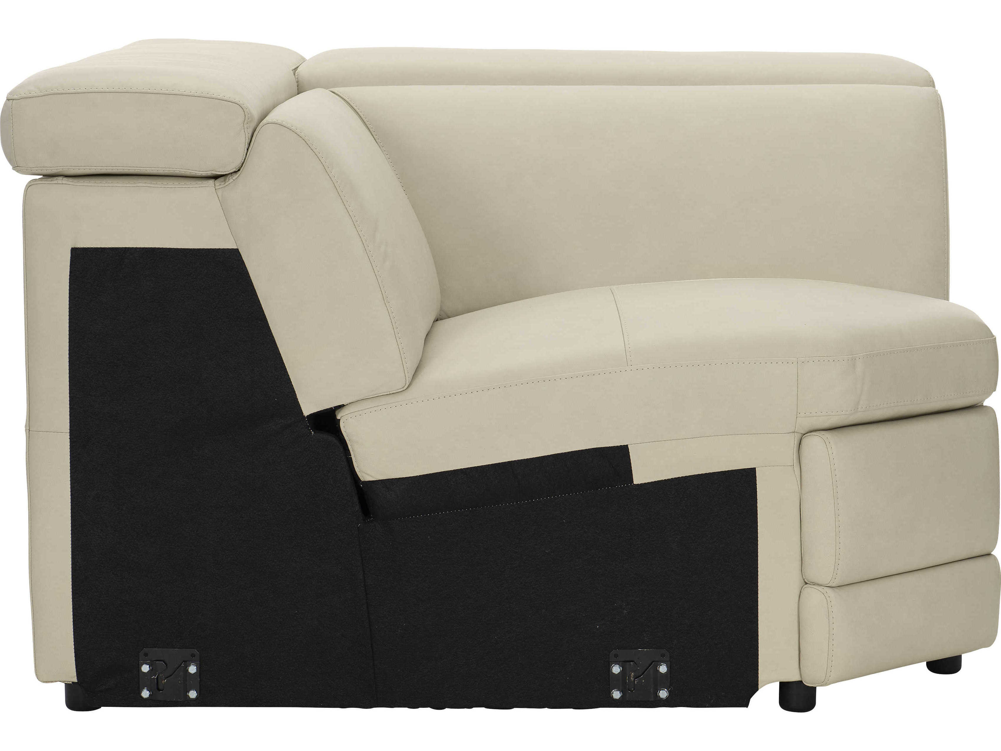 Bernhardt Lioni Beige Leather Wedge Chair