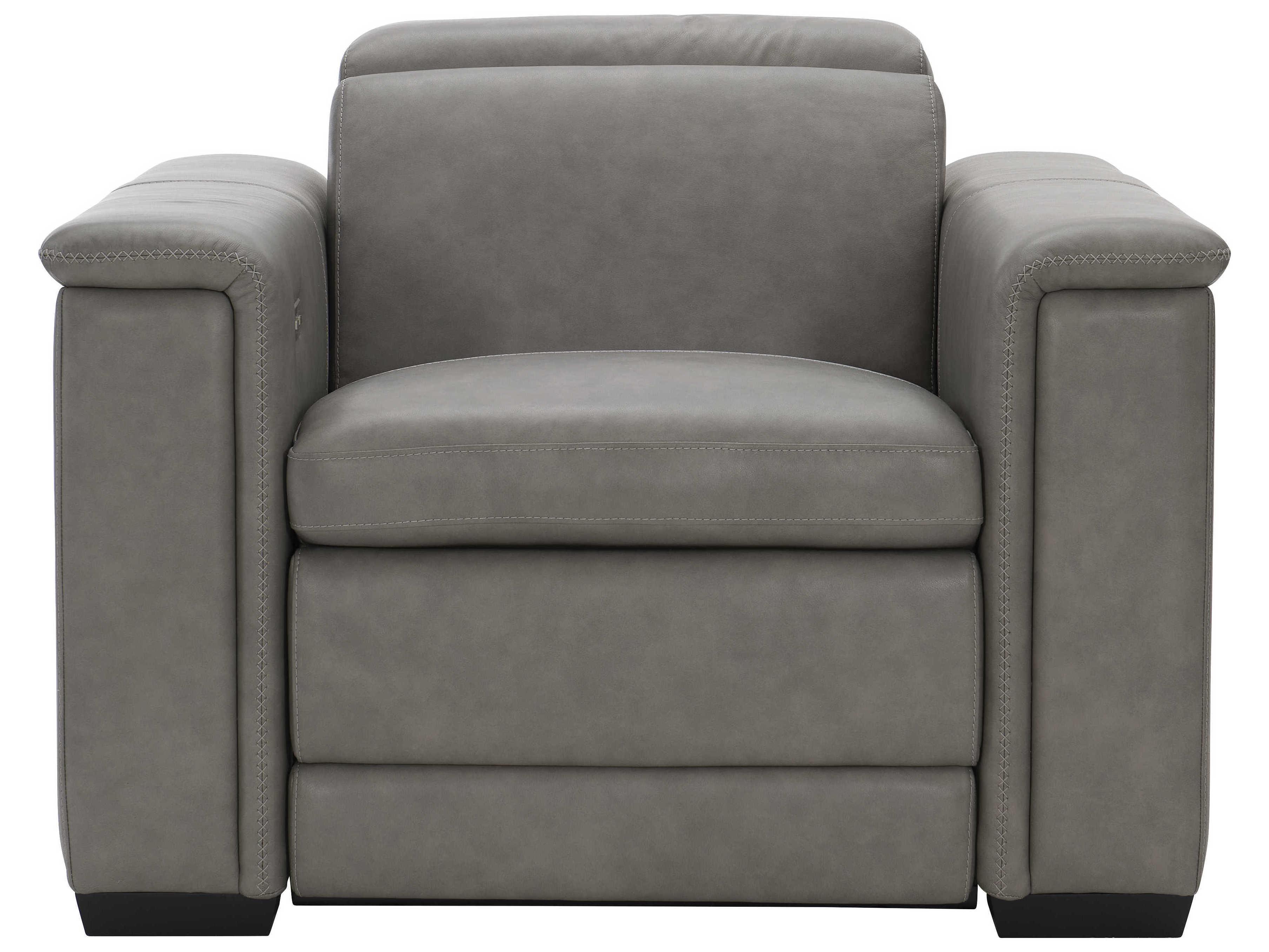 Bernhardt Lioni Mocha Gray Leather Recliner