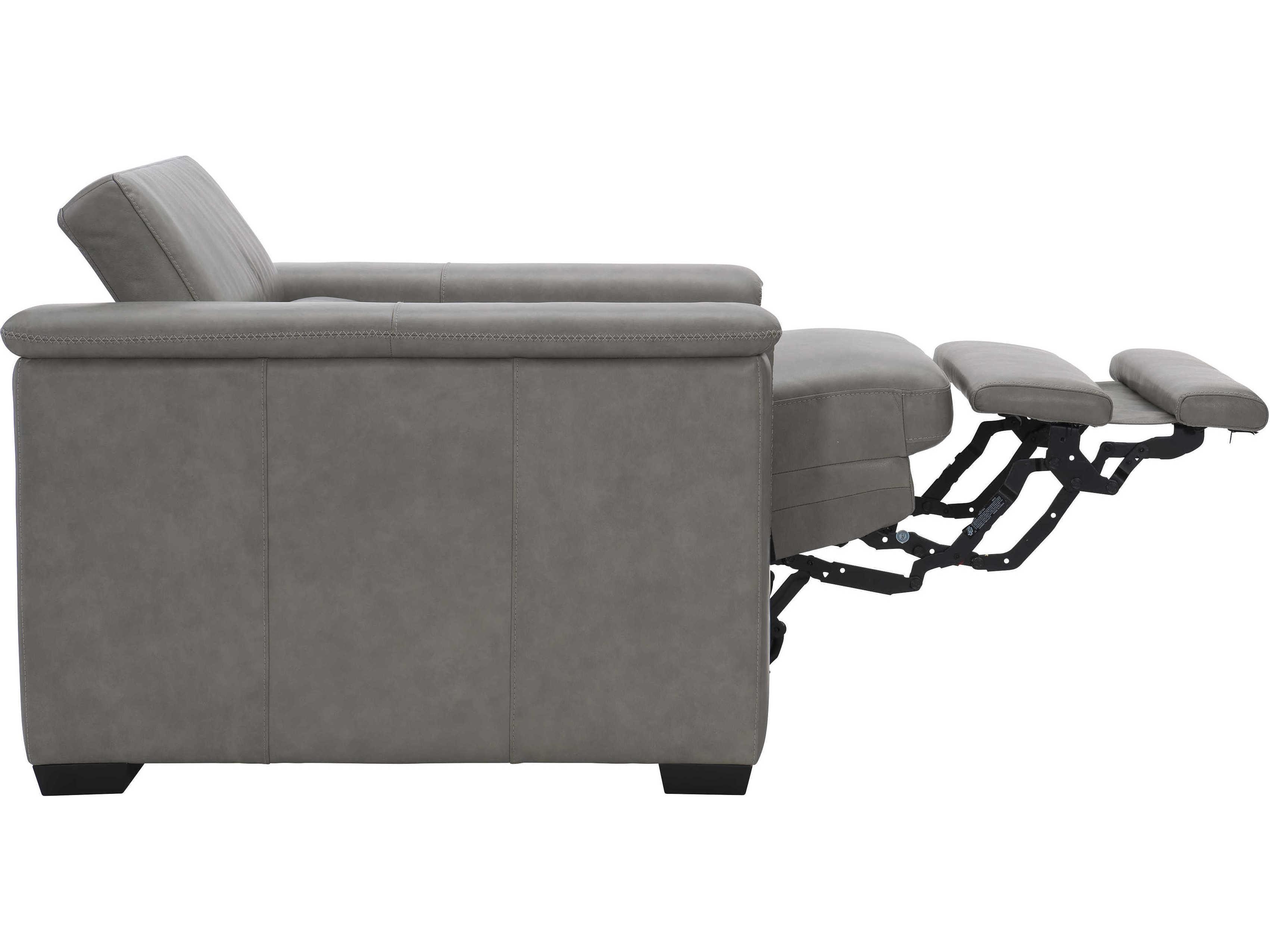 Bernhardt Lioni Mocha Gray Leather Recliner