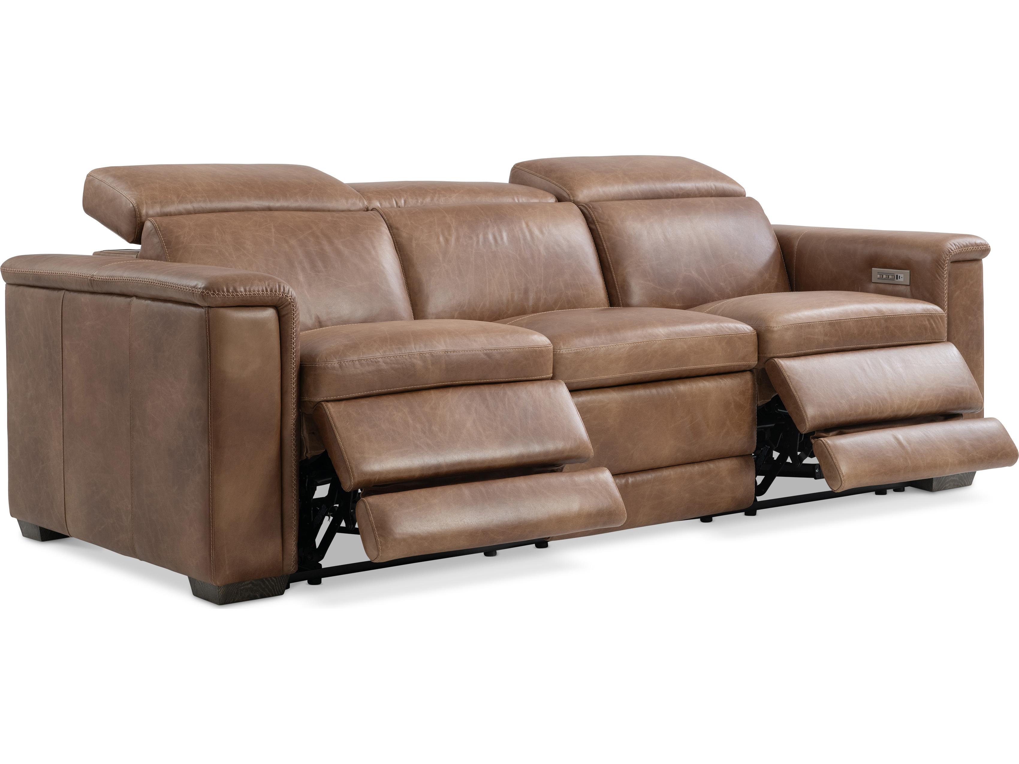 Bernhardt Lioni Brown Leather Sofa