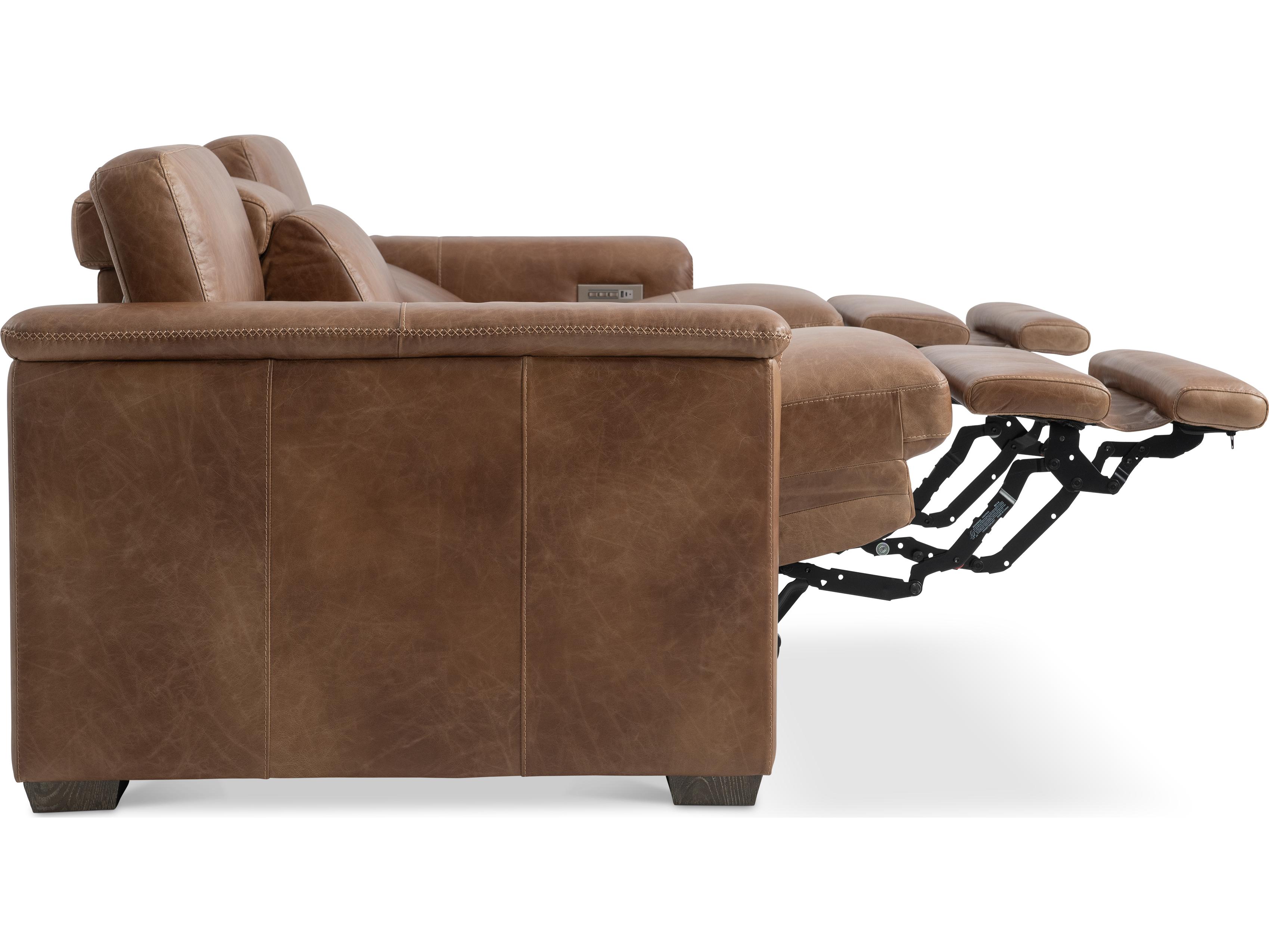 Bernhardt Lioni Brown Leather Sofa
