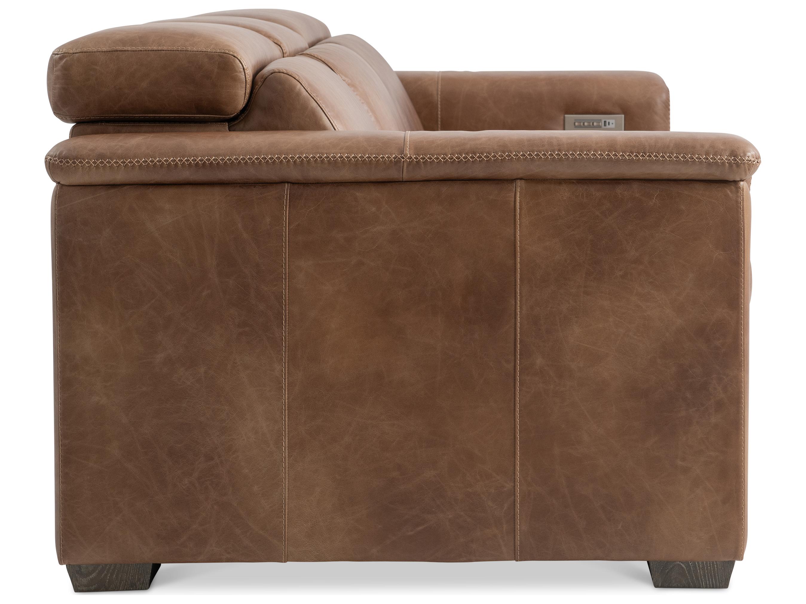 Bernhardt Lioni Brown Leather Sofa