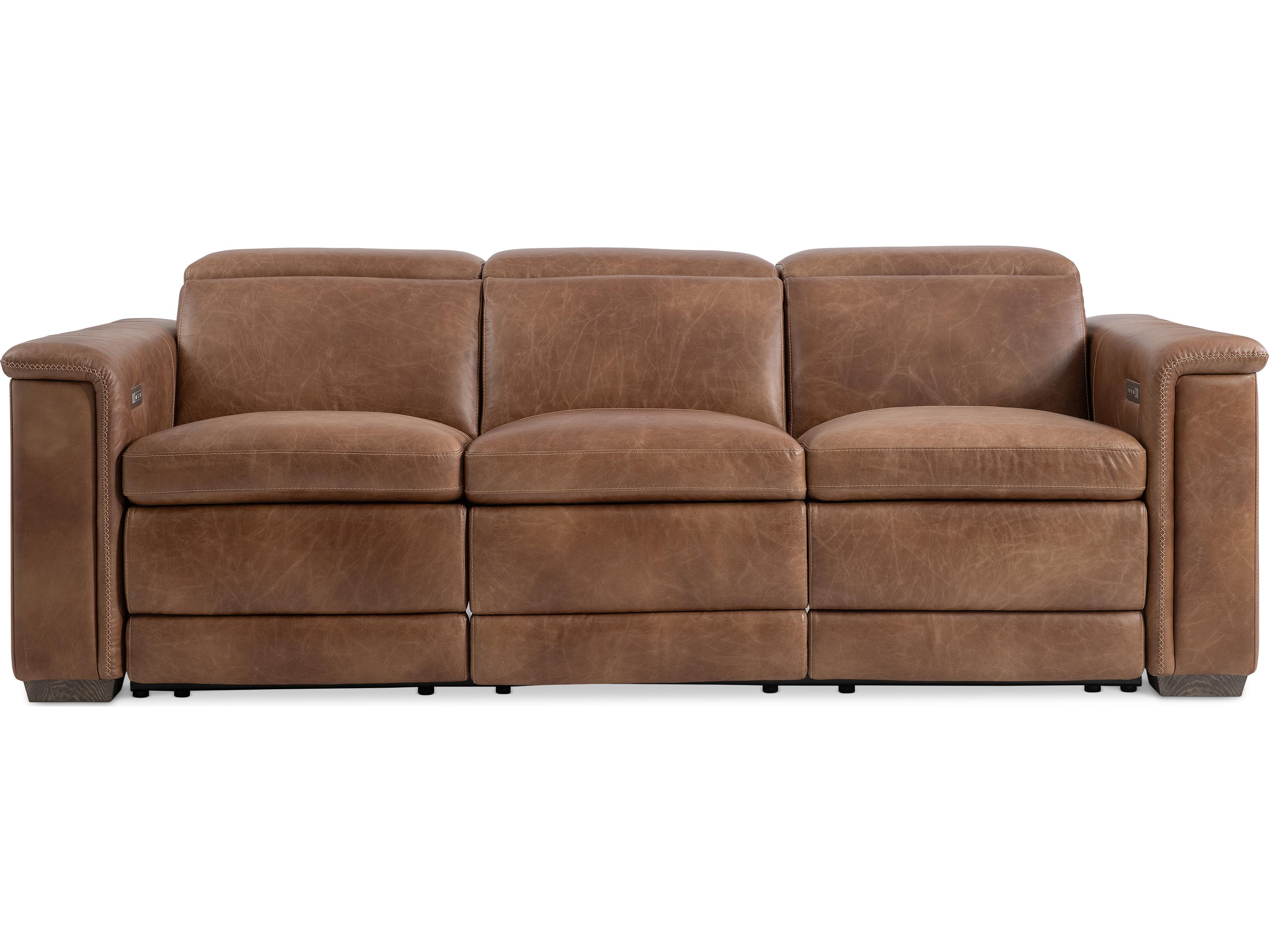 Bernhardt Lioni Brown Leather Sofa