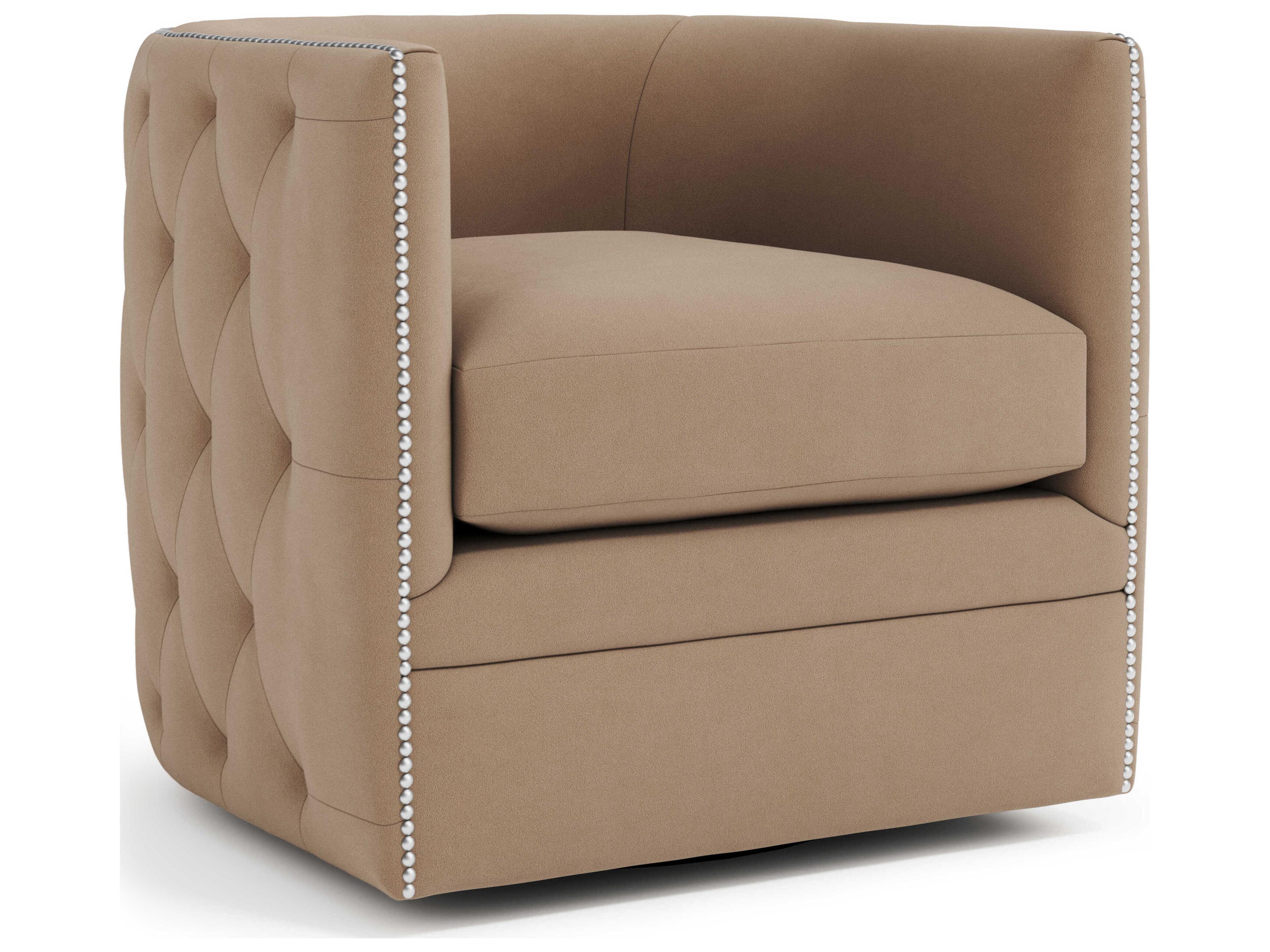 Bernhardt Palazzo Brown Fabric Swivel Accent Chair