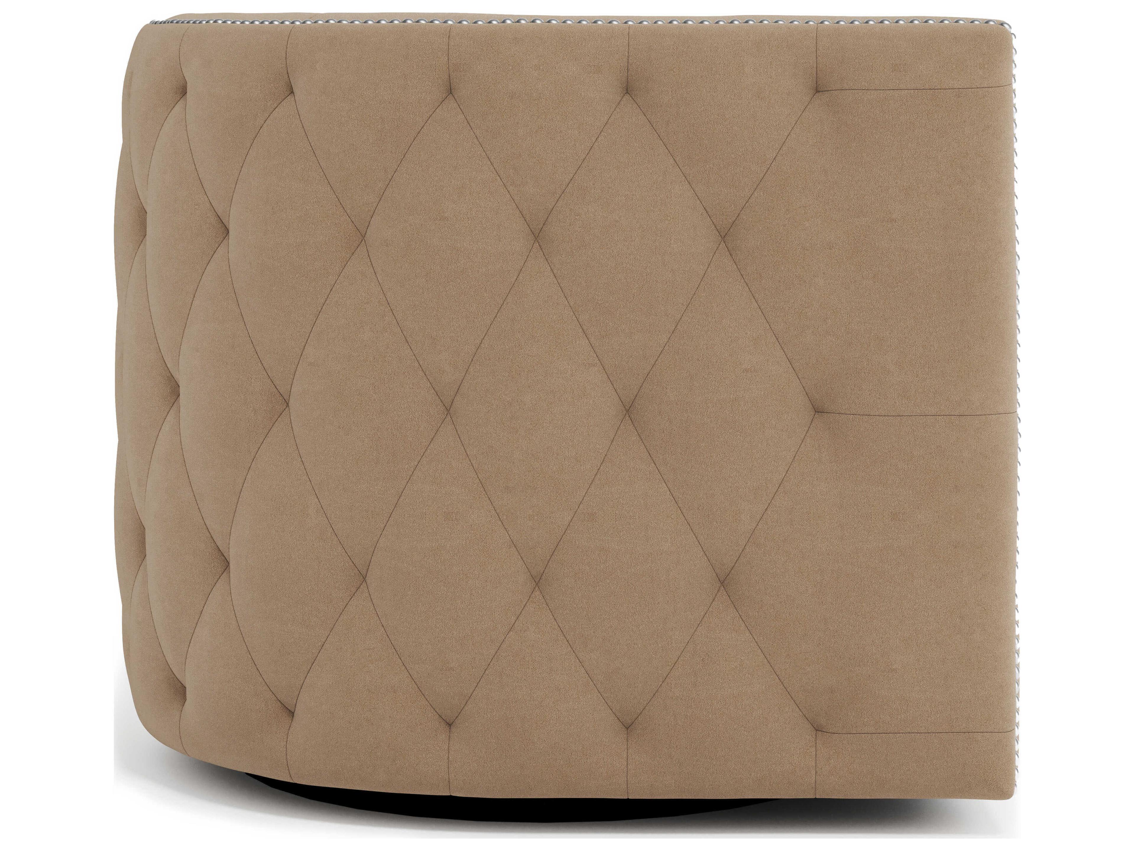 Bernhardt Palazzo Brown Fabric Swivel Accent Chair