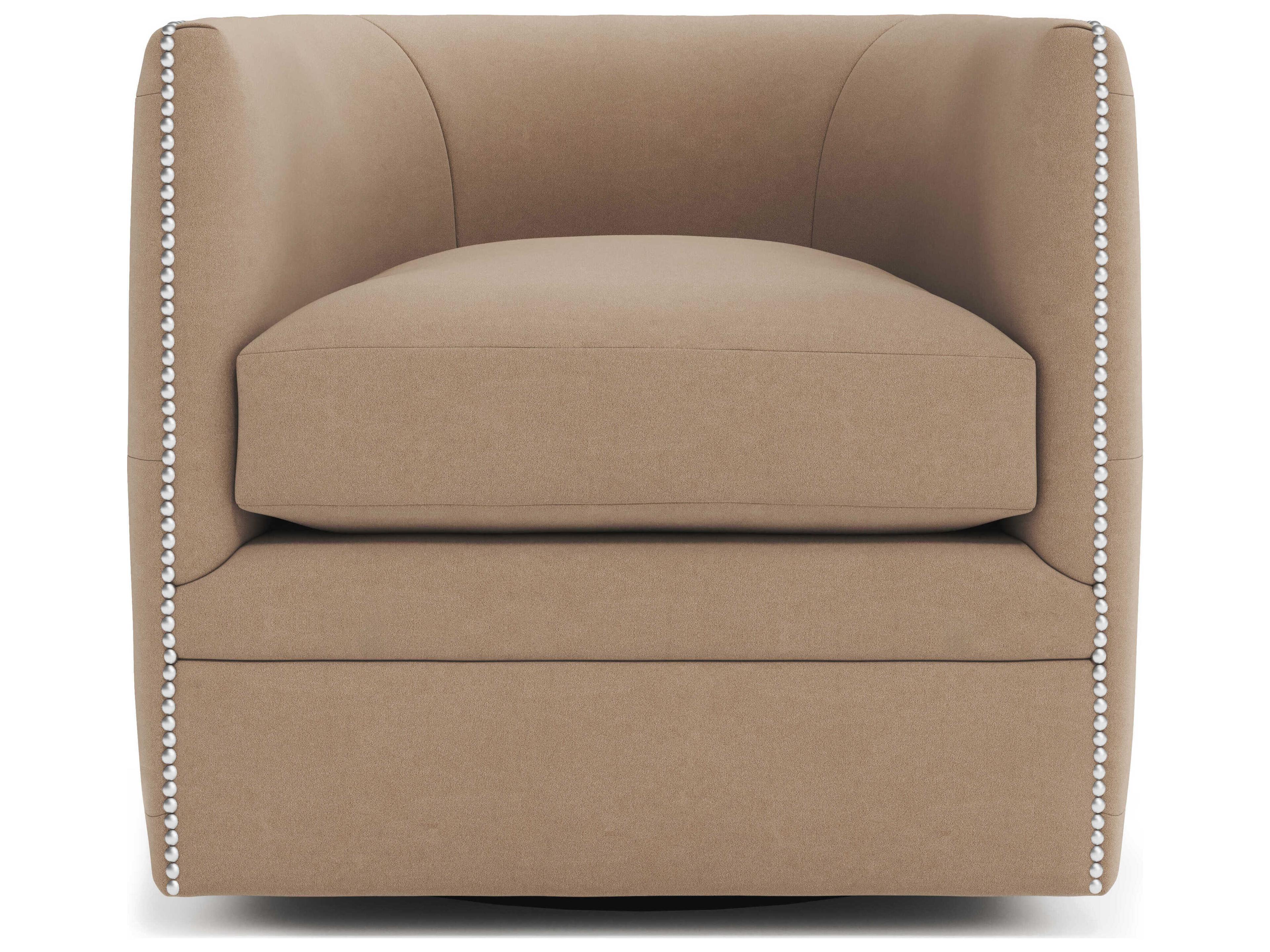 Bernhardt Palazzo Brown Fabric Swivel Accent Chair