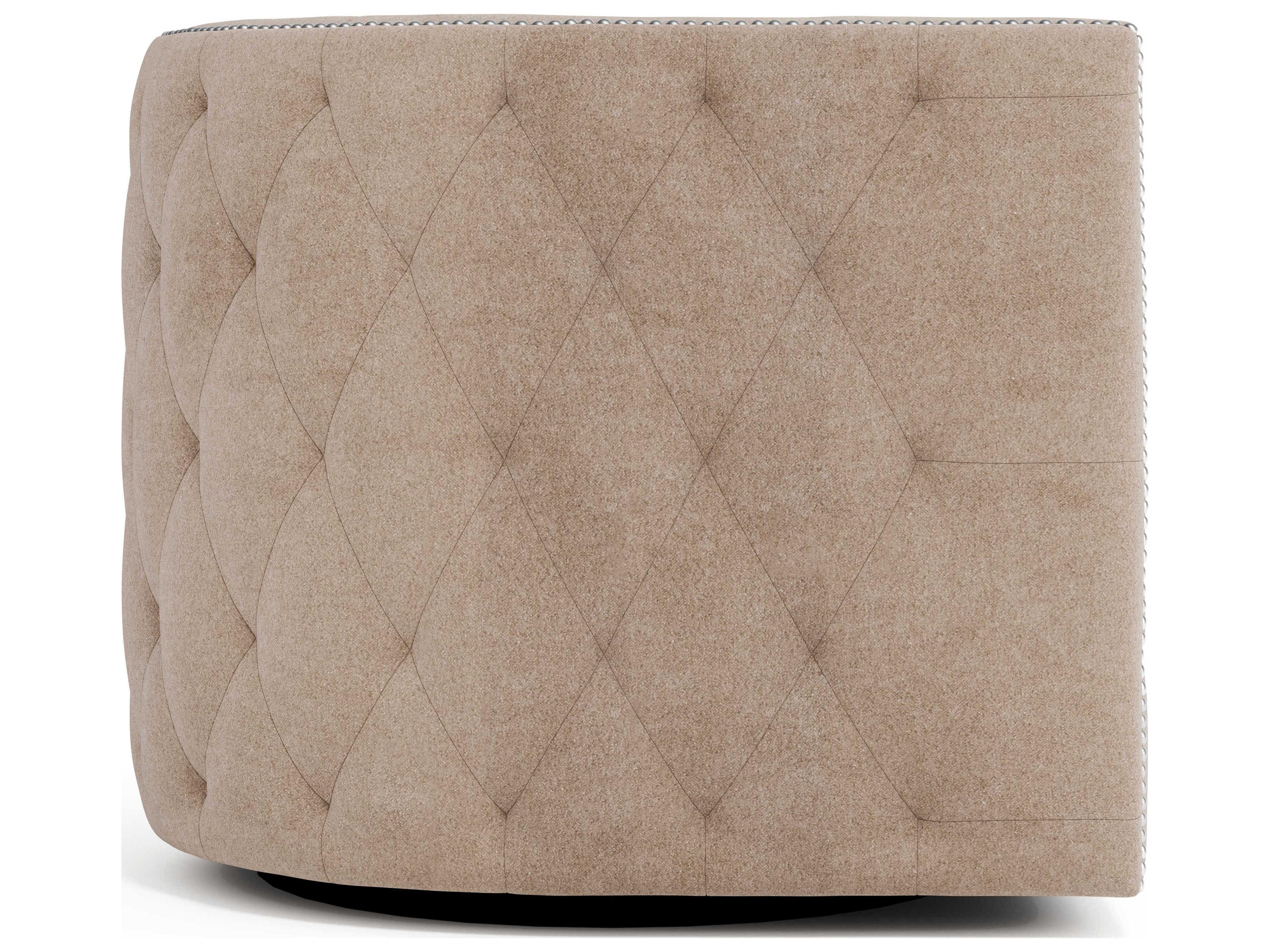 Bernhardt Palazzo Beige Fabric Swivel Accent Chair