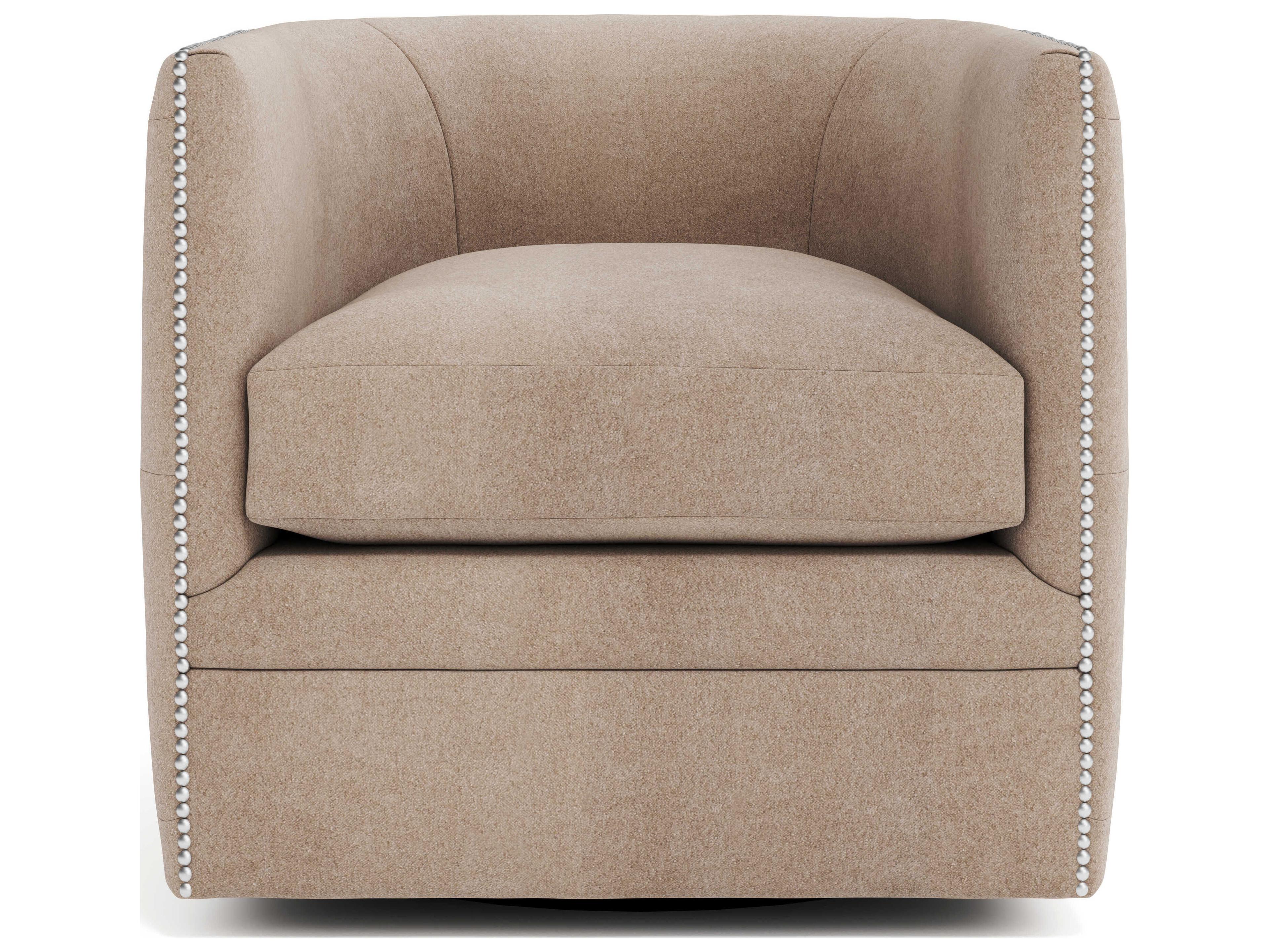 Bernhardt Palazzo Beige Fabric Swivel Accent Chair