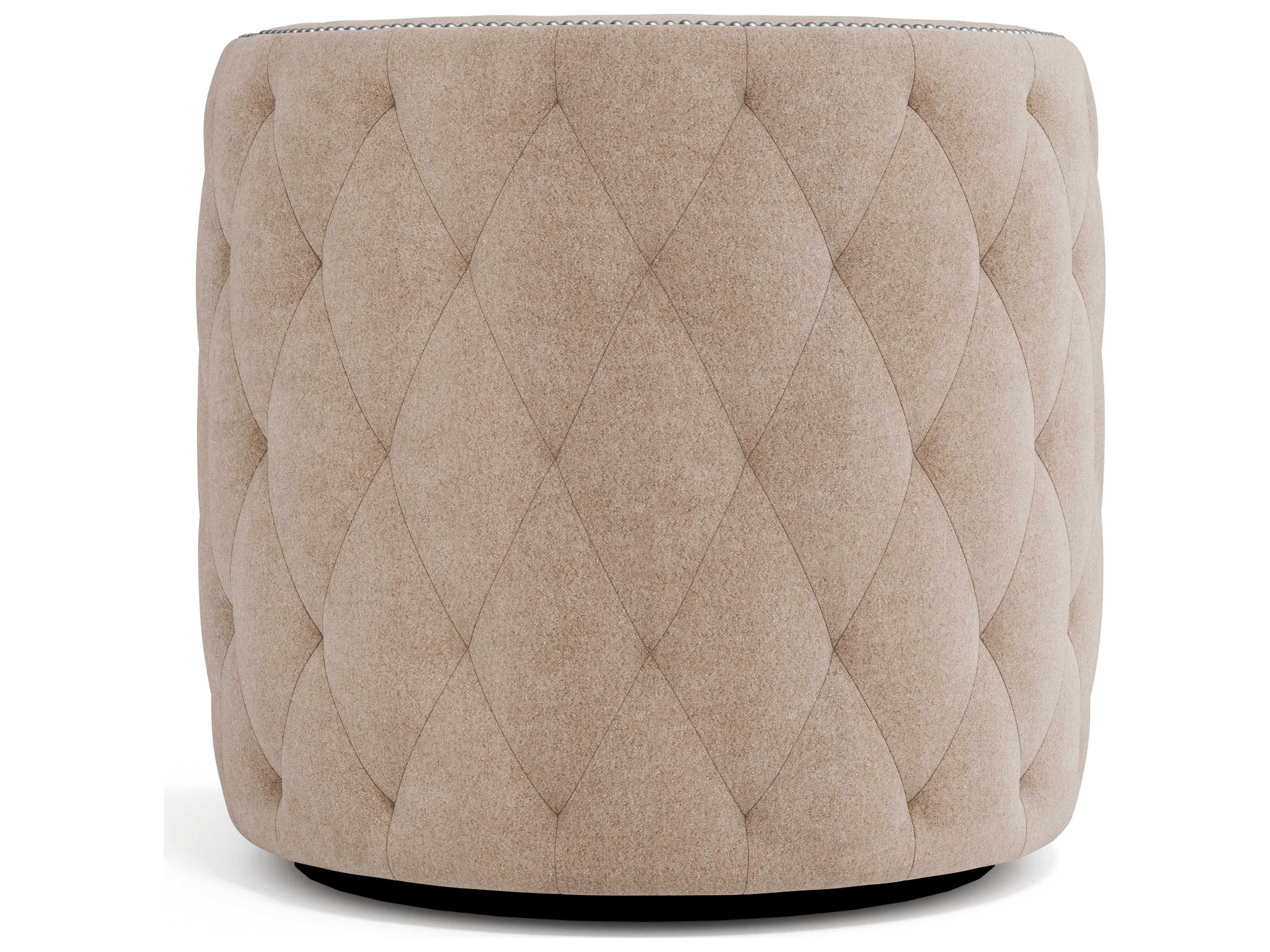 Bernhardt Palazzo Beige Fabric Swivel Accent Chair