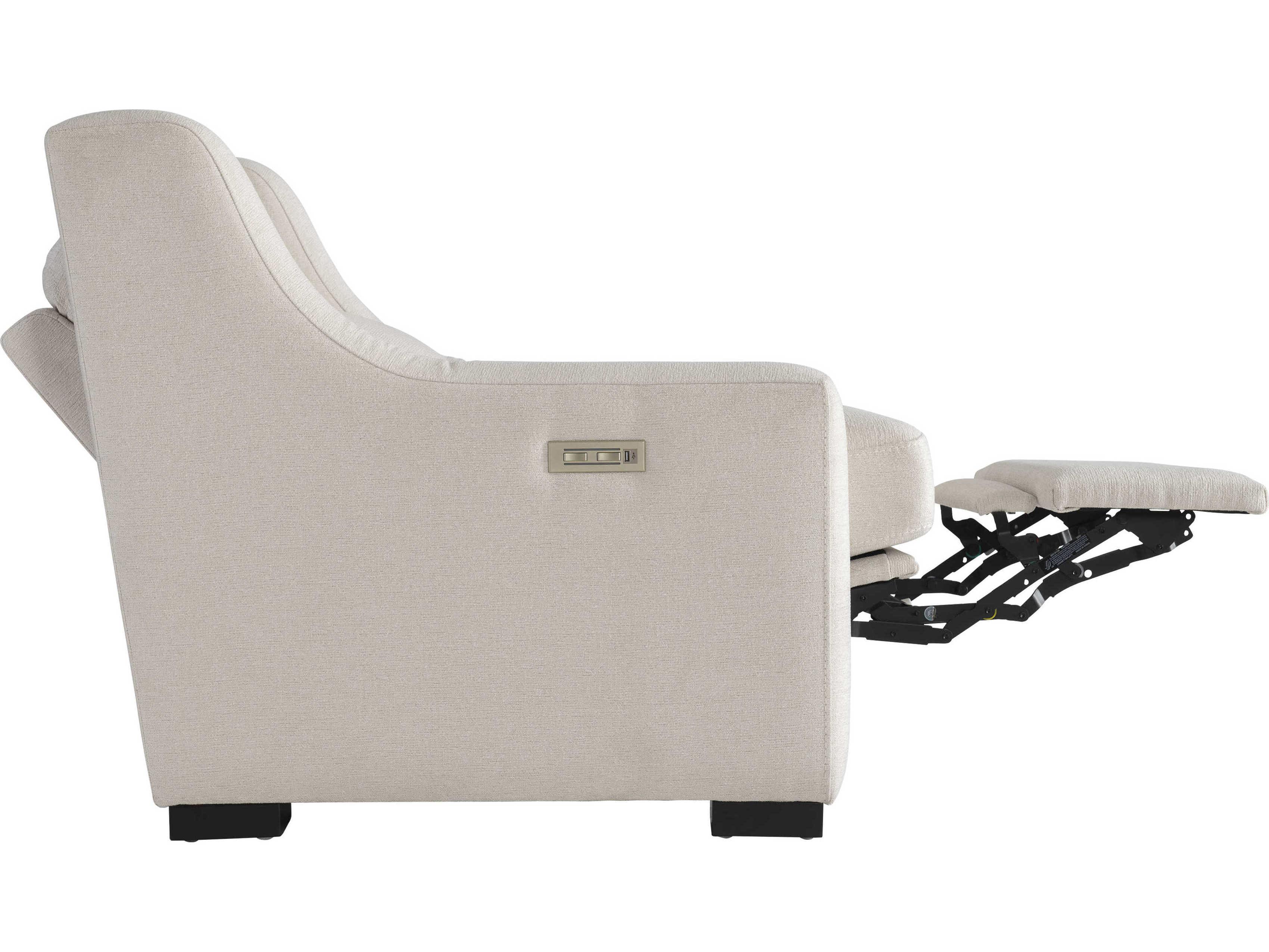 Bernhardt Germain Power Motion White Upholstered Recliner
