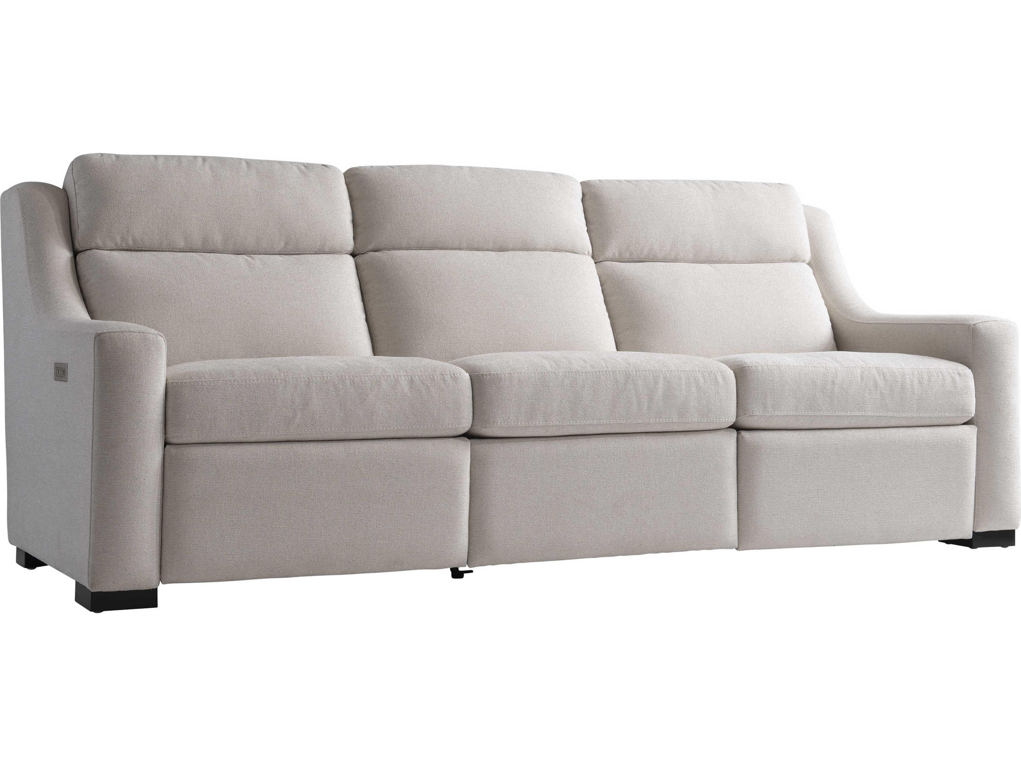 Bernhardt Germain Power Motion White Upholstered Recliner Sofa