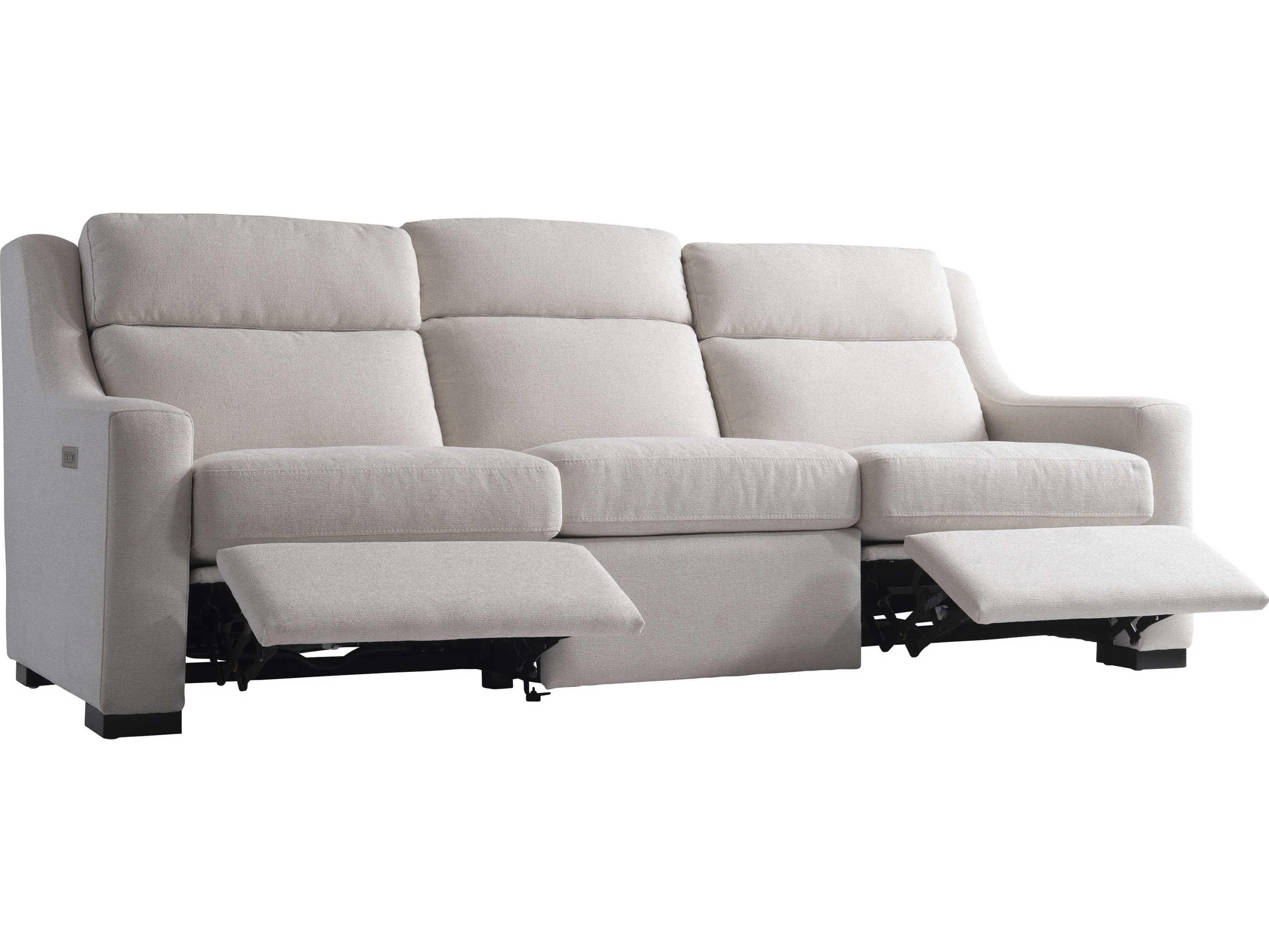 Bernhardt Germain Power Motion White Upholstered Recliner Sofa