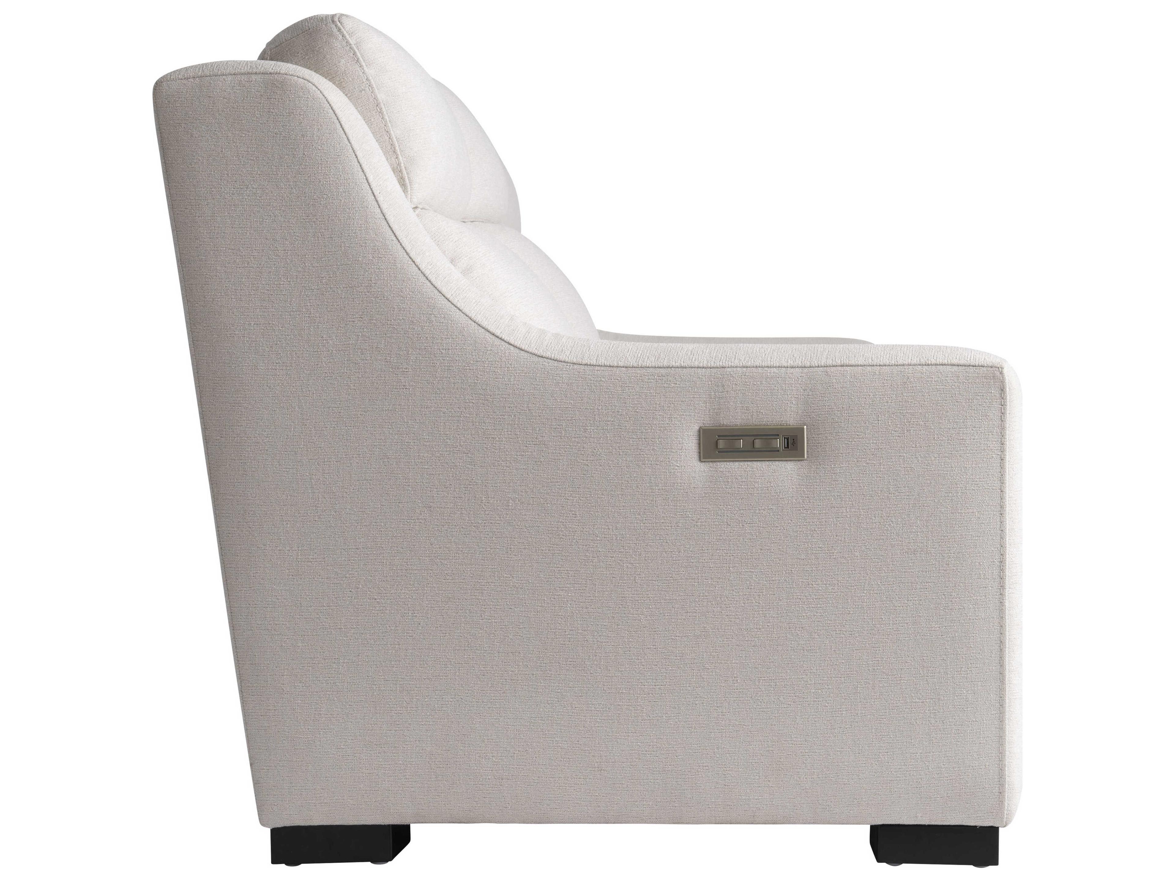 Bernhardt Germain Power Motion White Upholstered Recliner Sofa