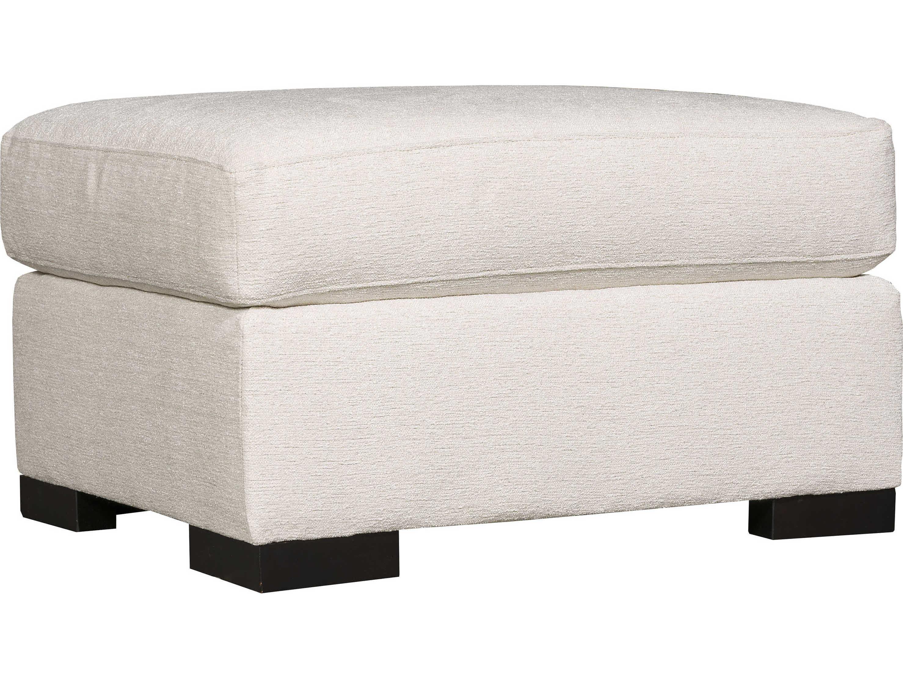 Bernhardt Germain Mocha White Upholstered Ottoman