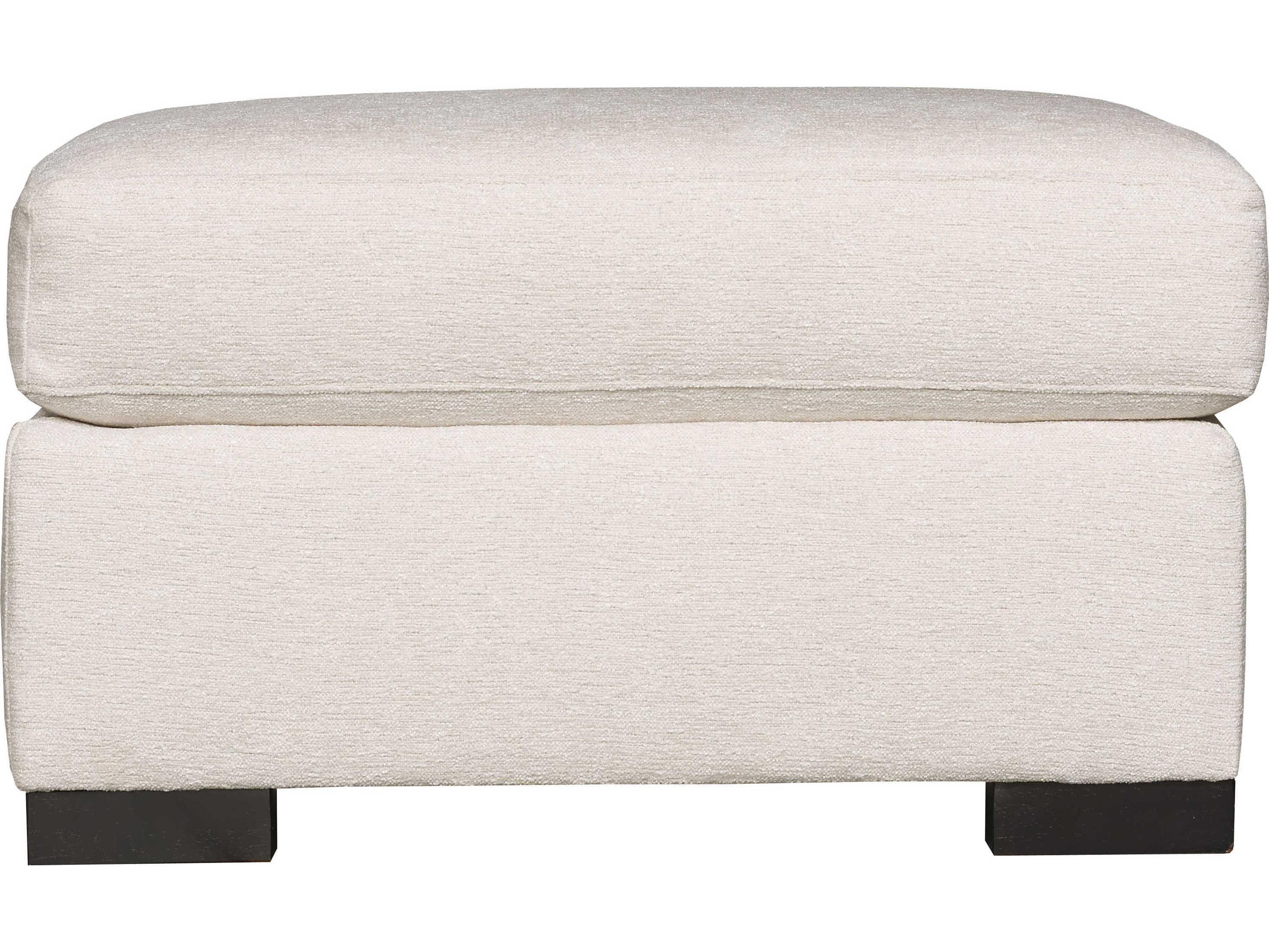 Bernhardt Germain Mocha White Upholstered Ottoman