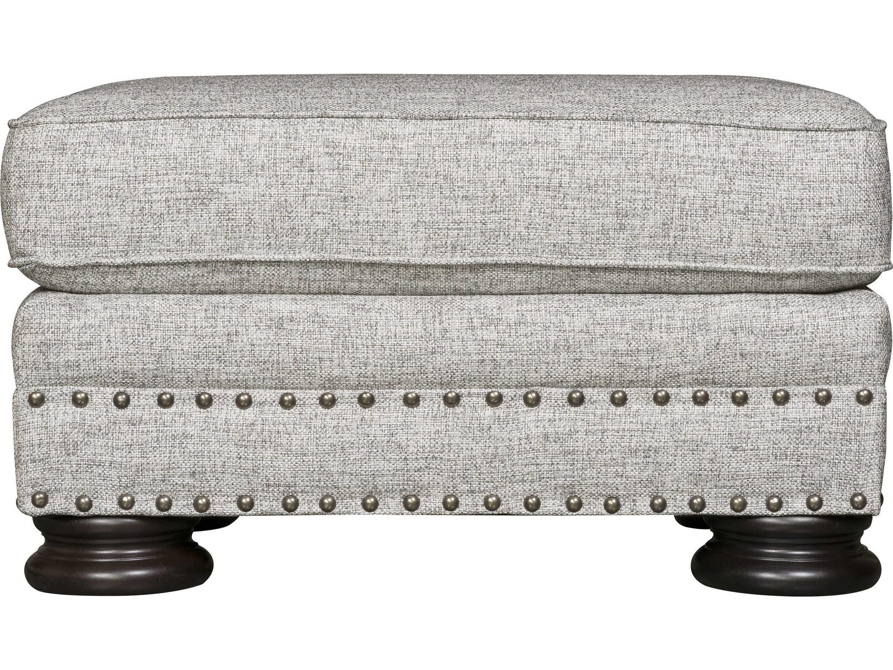 Bernhardt Foster Mocha Gray Upholstered Ottoman