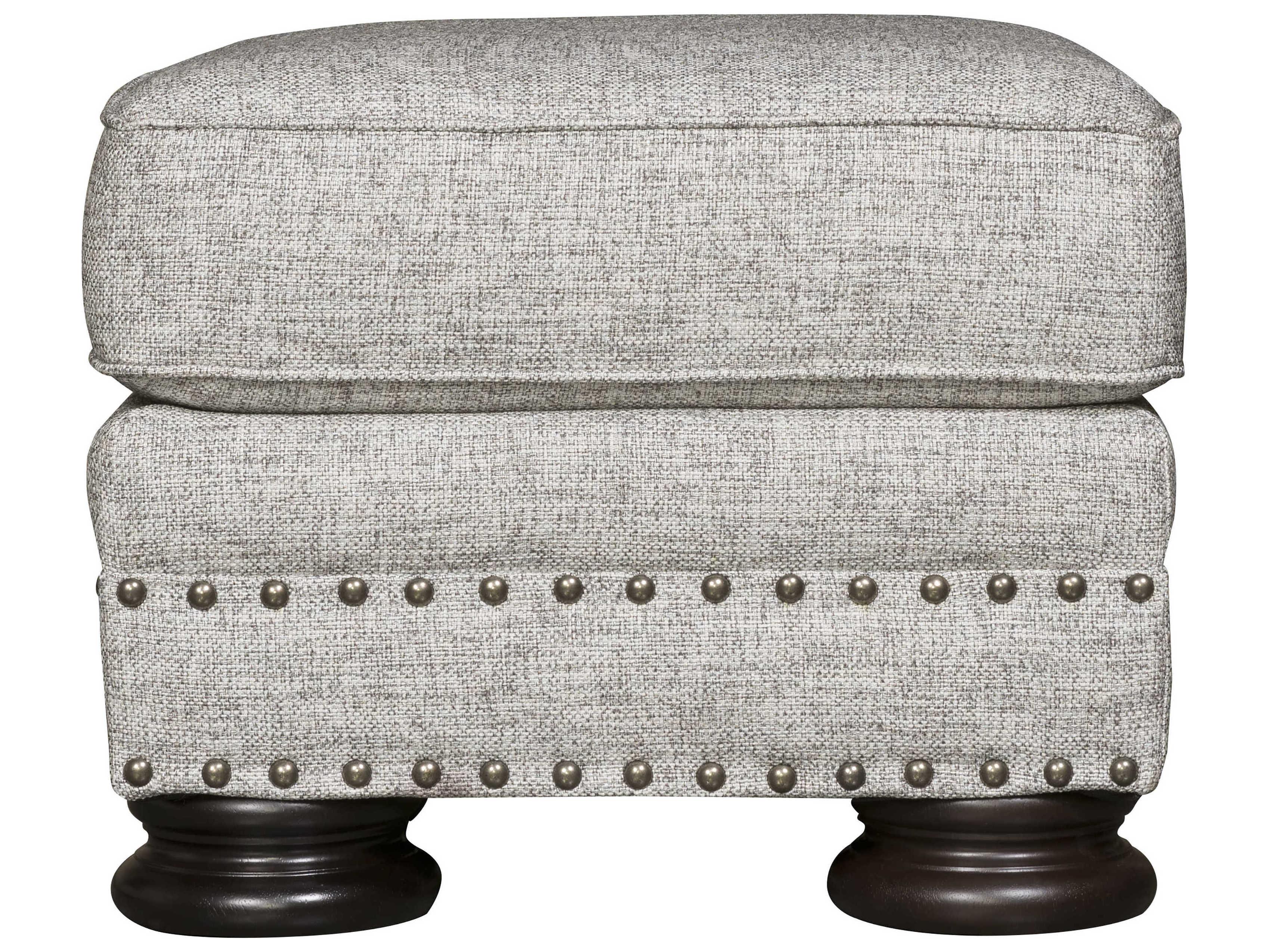 Bernhardt Foster Mocha Gray Upholstered Ottoman