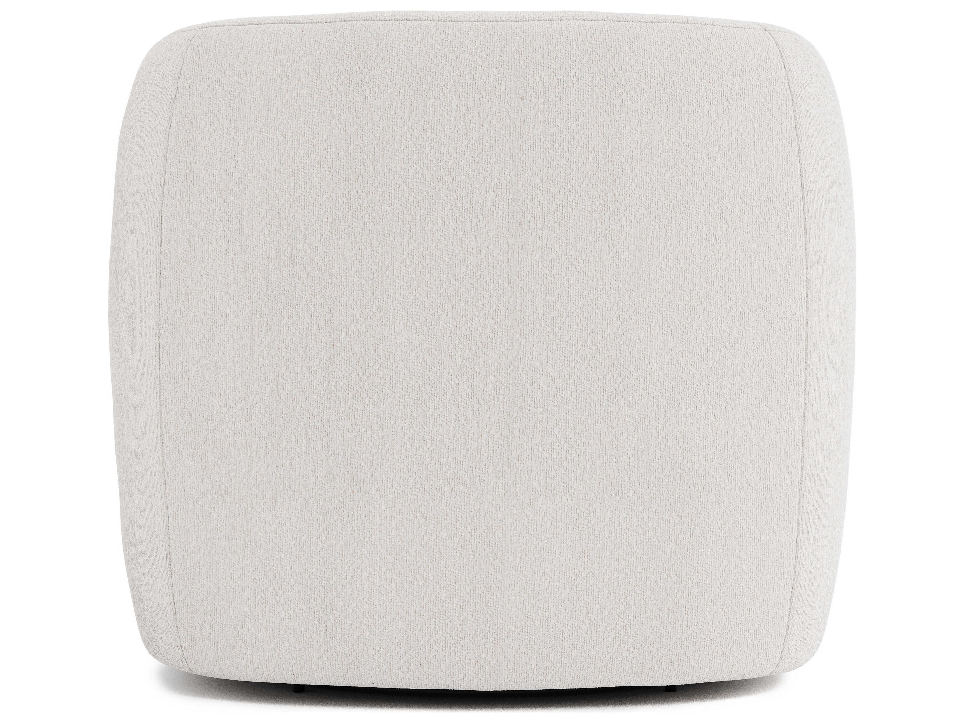 Bernhardt Aline White Fabric Swivel Accent Chair