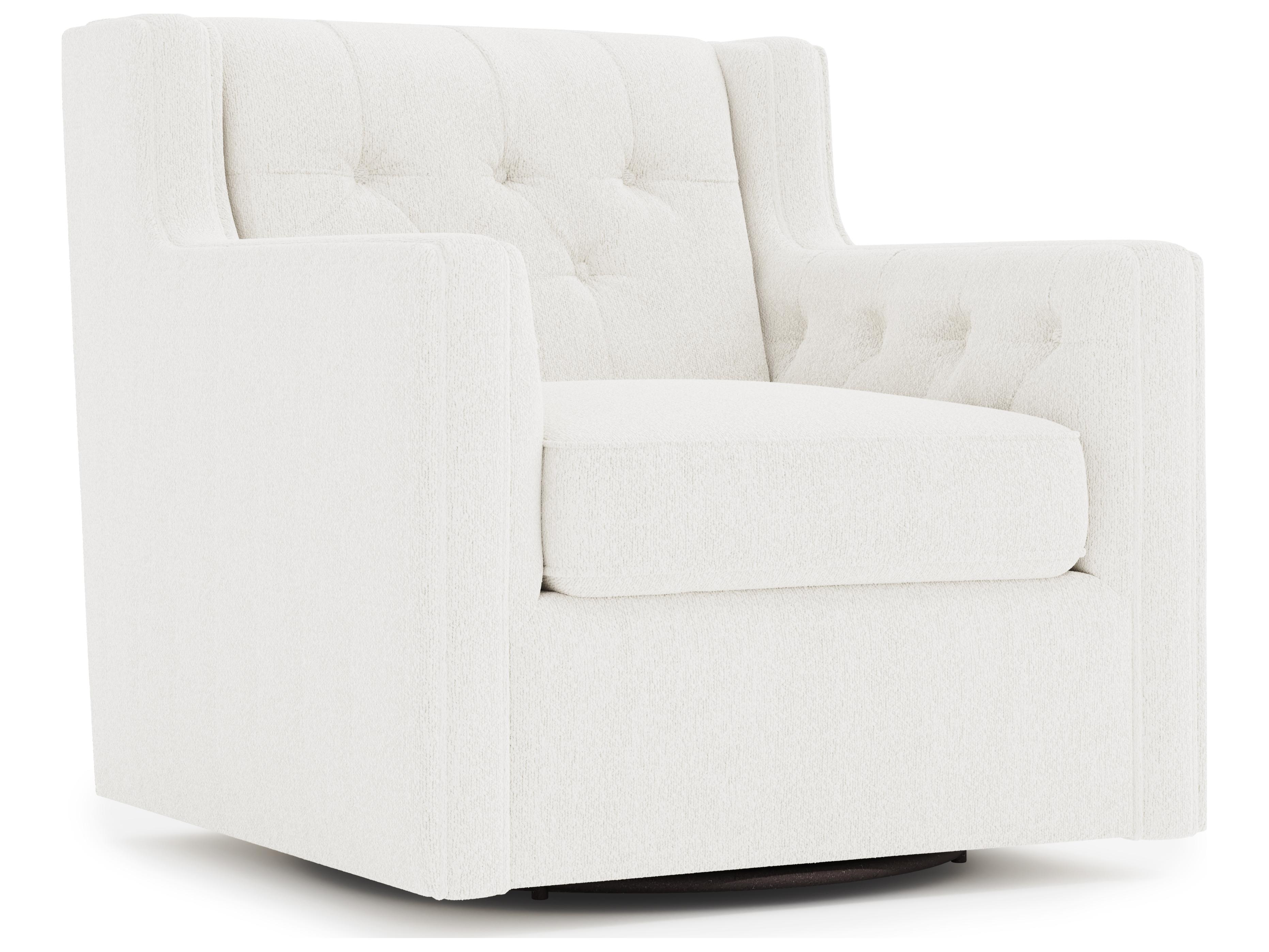 Bernhardt Candace Swivel White Accent Chair