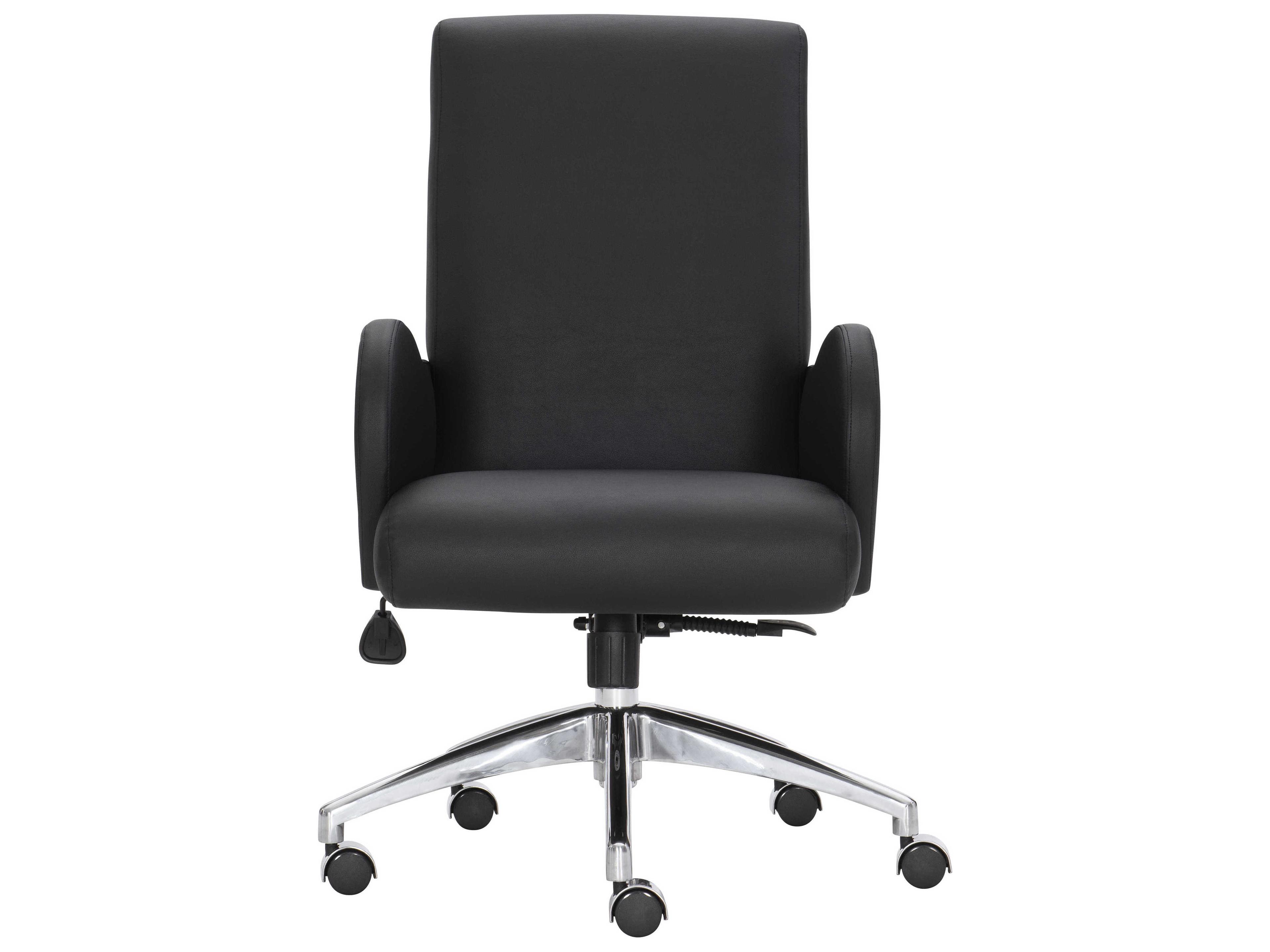 Bernhardt Workspace Black Leather Swivel Computer Office Chair