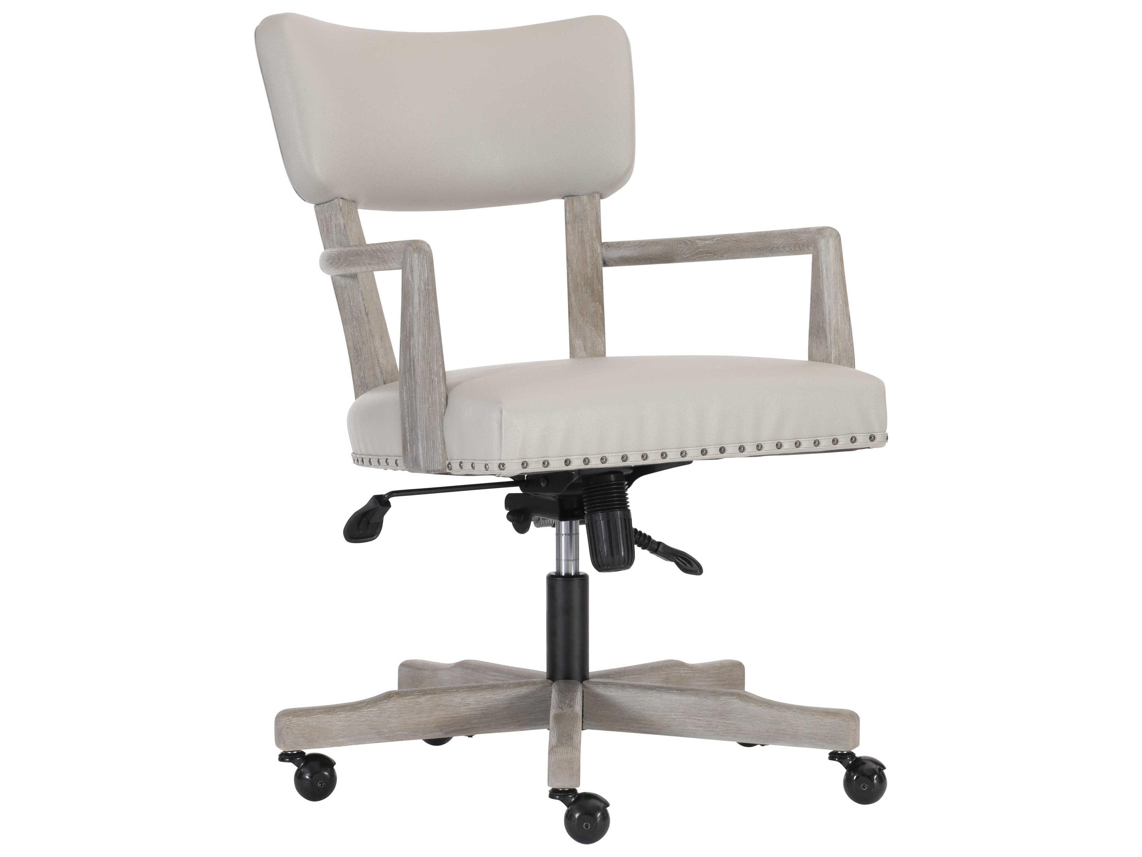 Bernhardt Albion Beige Leather Adjustable Swivel Computer Office Chair