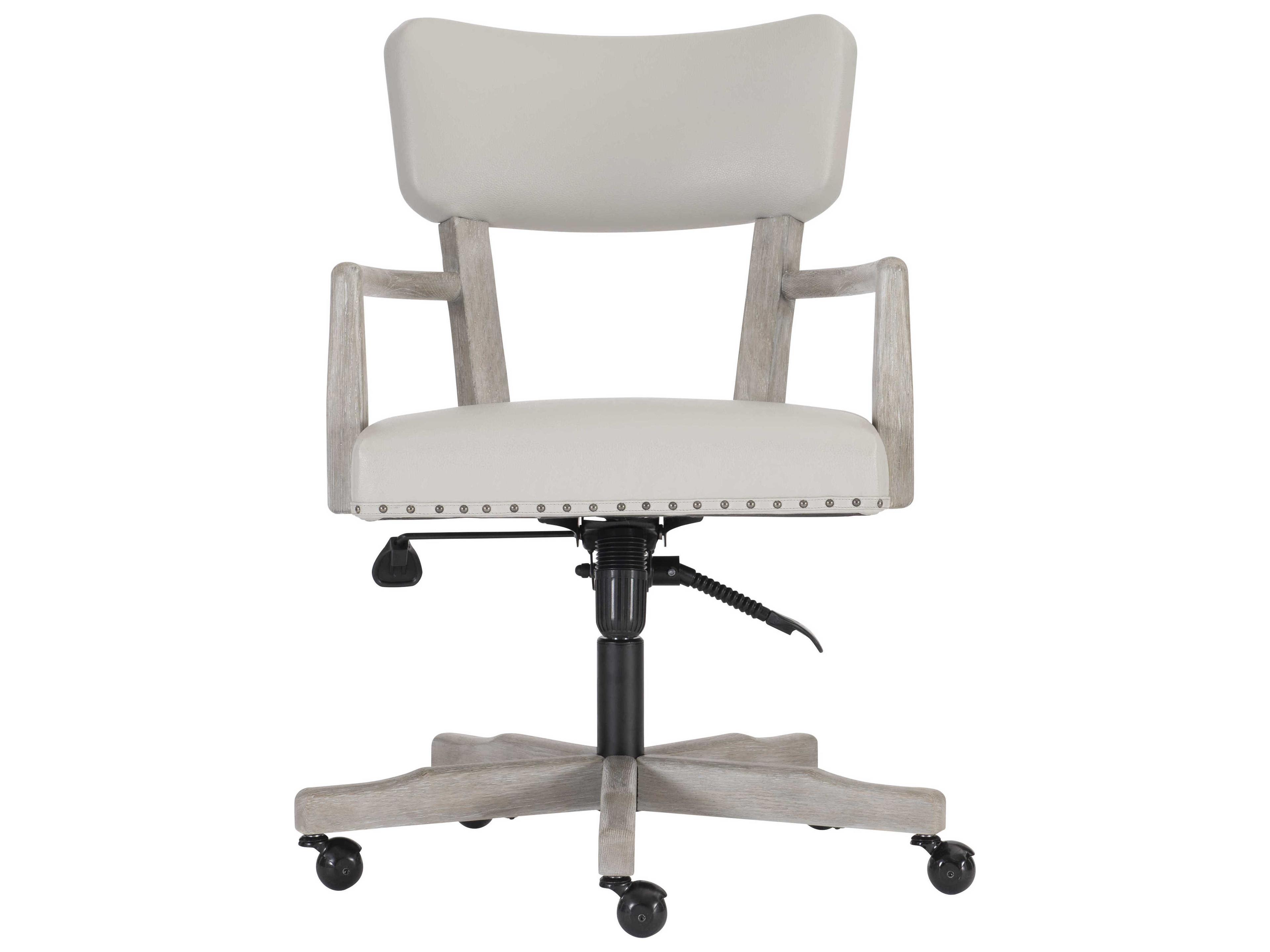 Bernhardt Albion Beige Leather Adjustable Swivel Computer Office Chair
