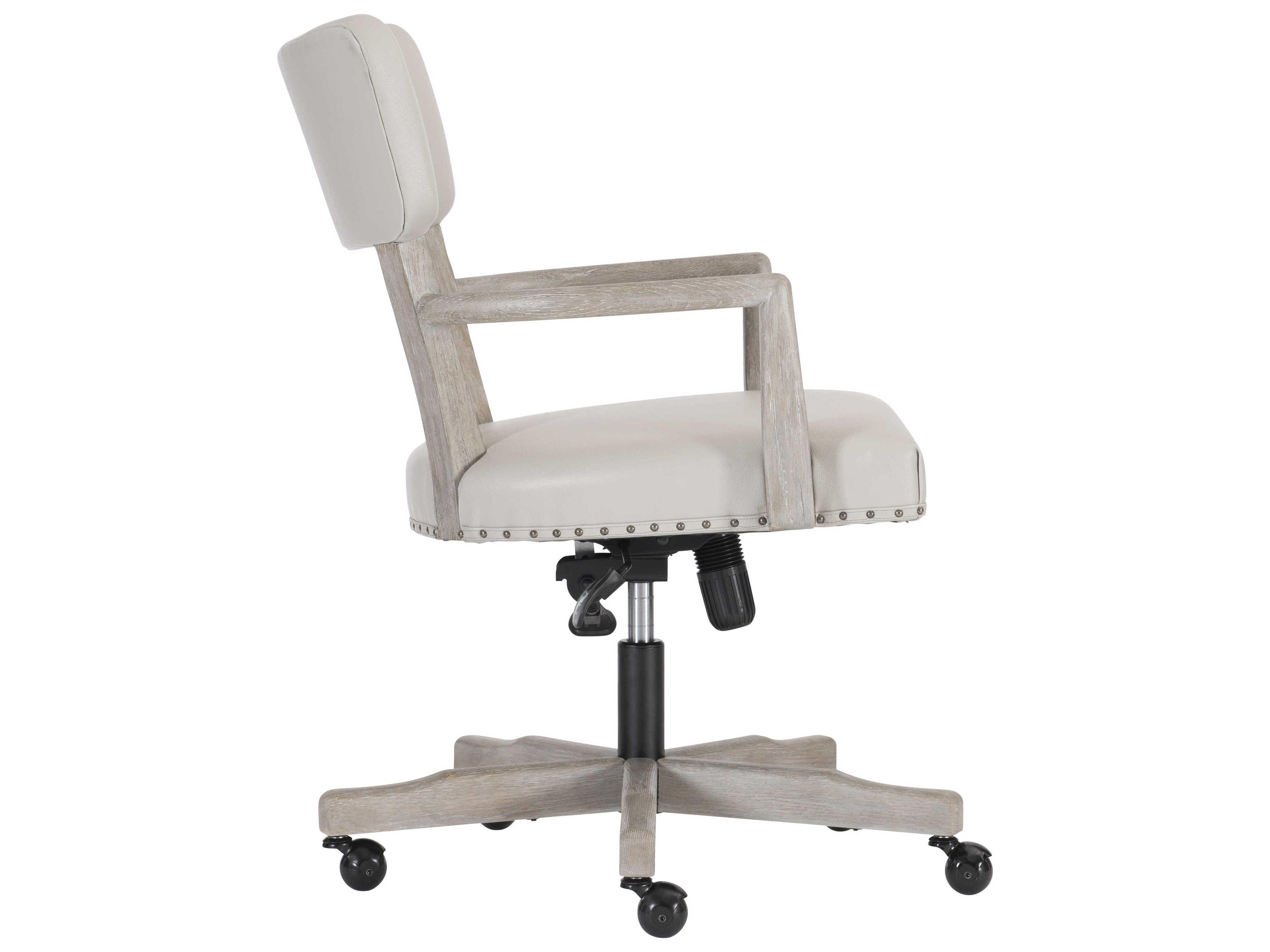 Bernhardt Albion Beige Leather Adjustable Swivel Computer Office Chair