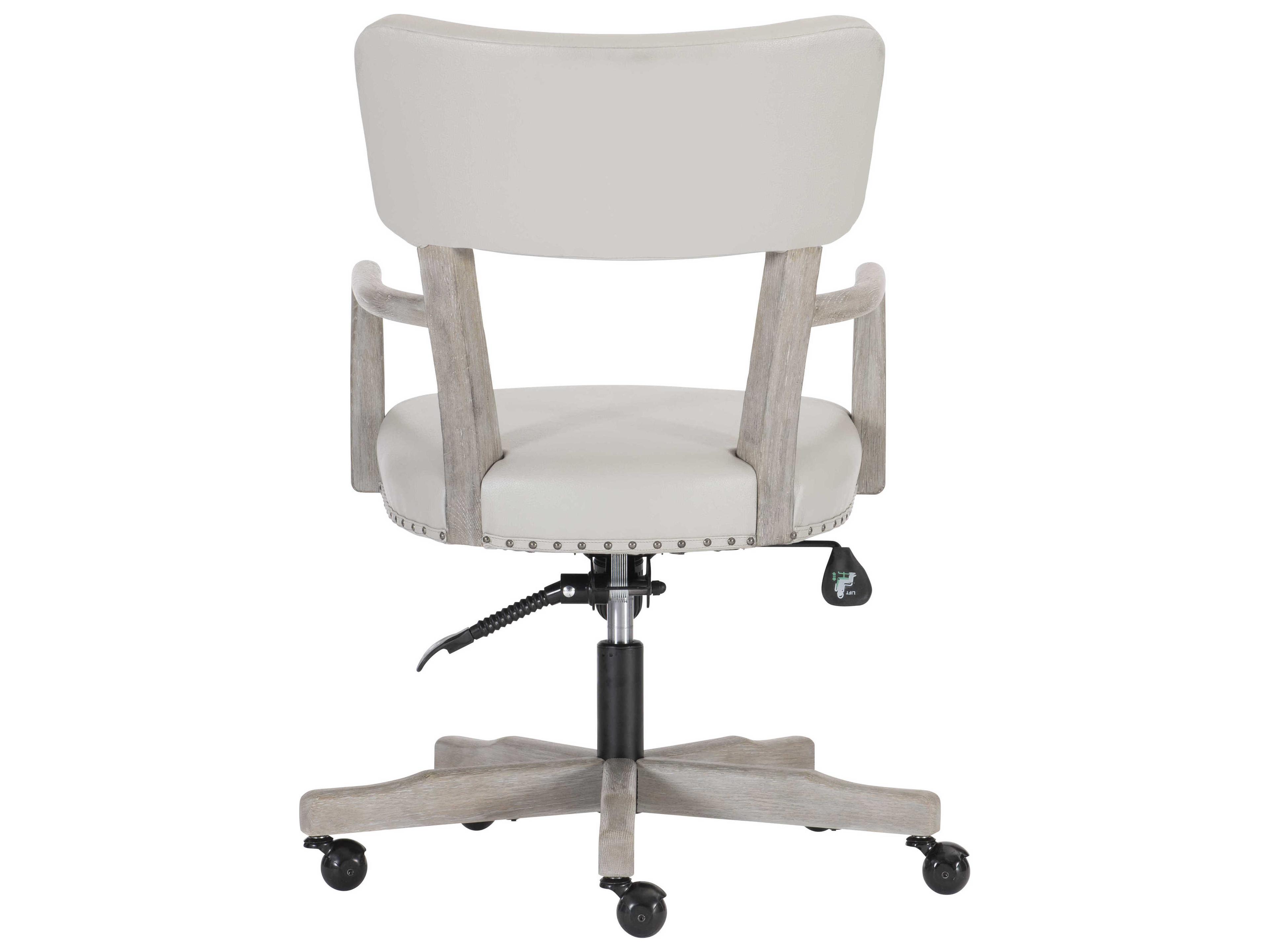 Bernhardt Albion Beige Leather Adjustable Swivel Computer Office Chair