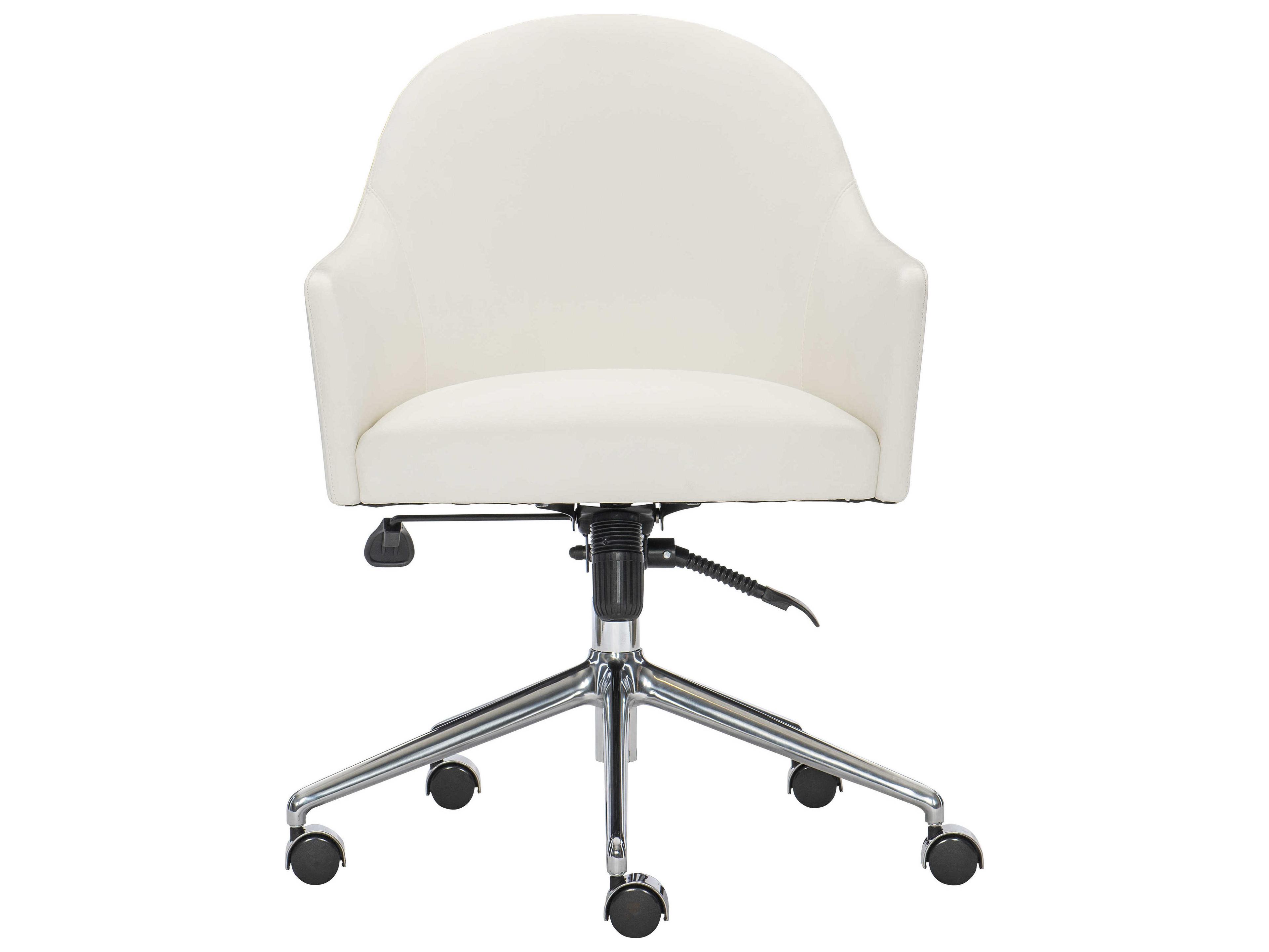 Bernhardt Workspace White Leather Adjustable Swivel Computer Office Chair
