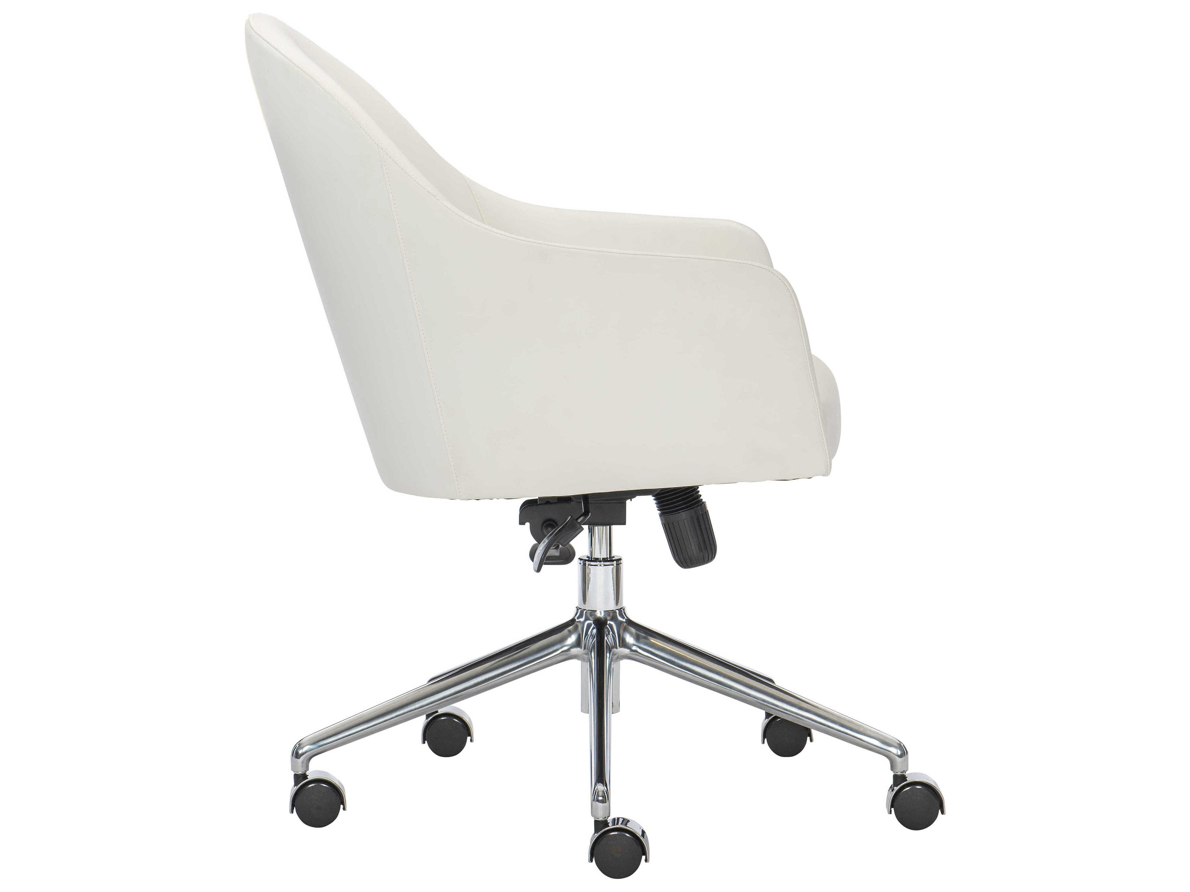 Bernhardt Workspace White Leather Adjustable Swivel Computer Office Chair