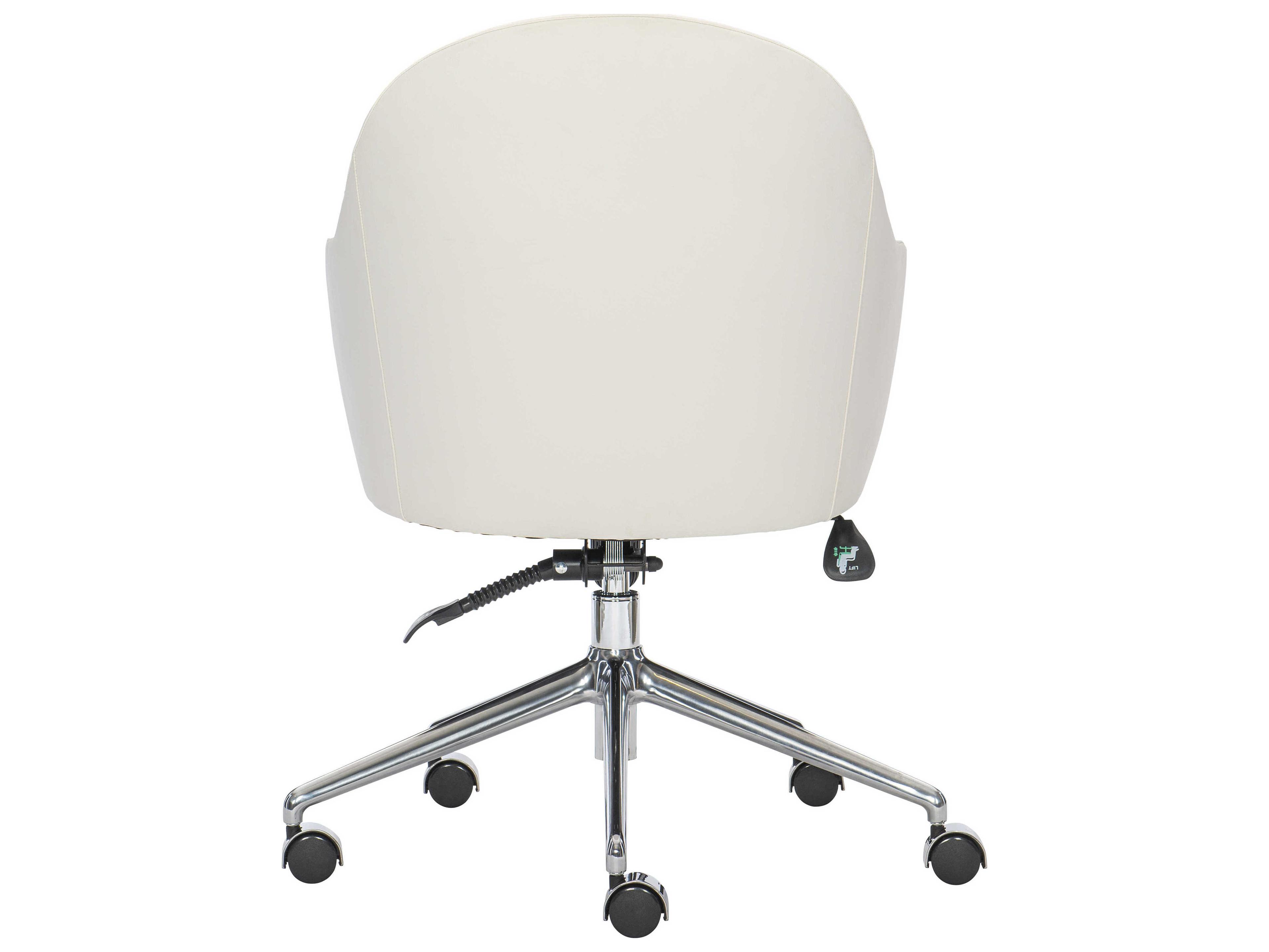Bernhardt Workspace White Leather Adjustable Swivel Computer Office Chair