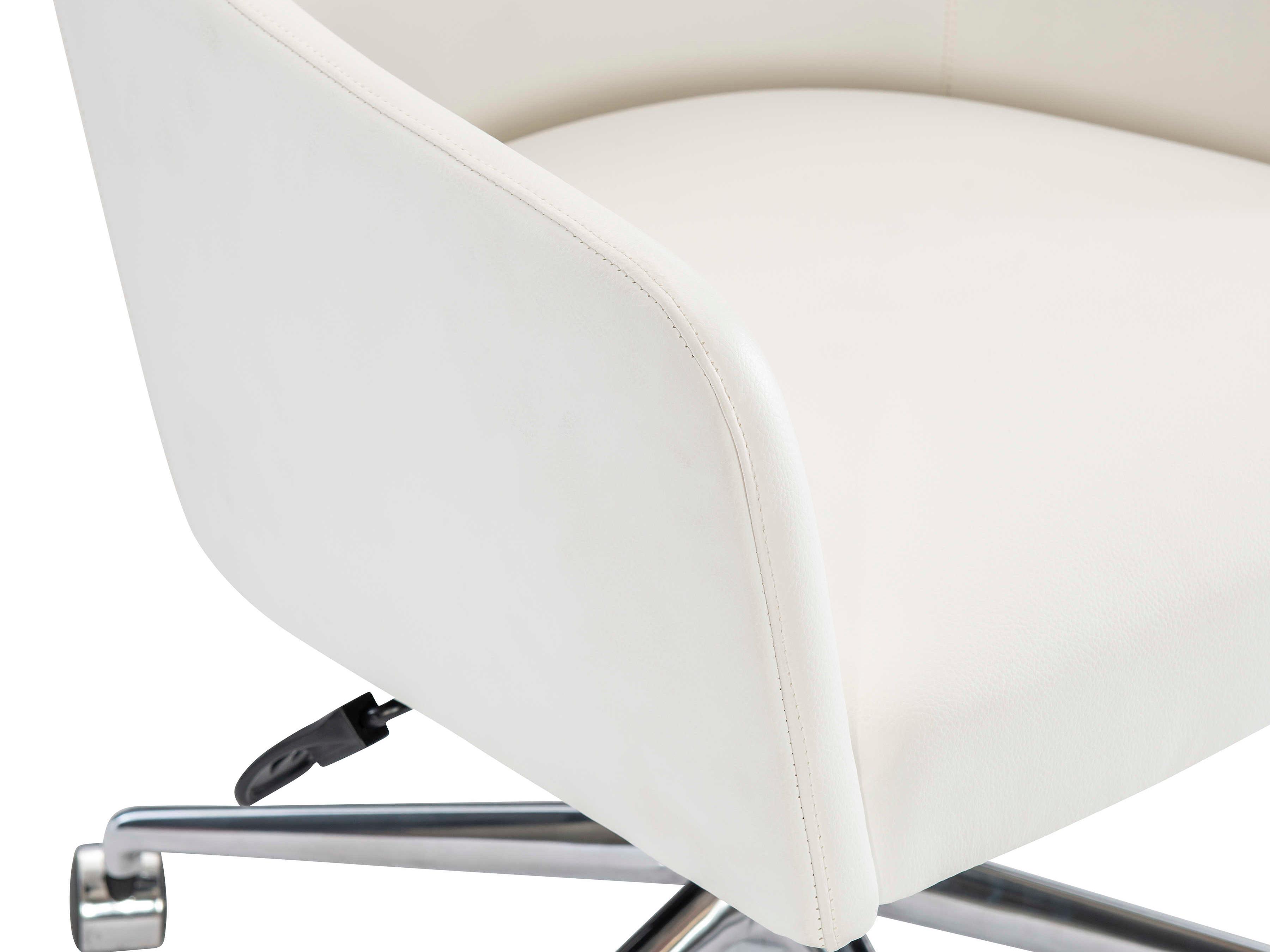 Bernhardt Workspace White Leather Adjustable Swivel Computer Office Chair