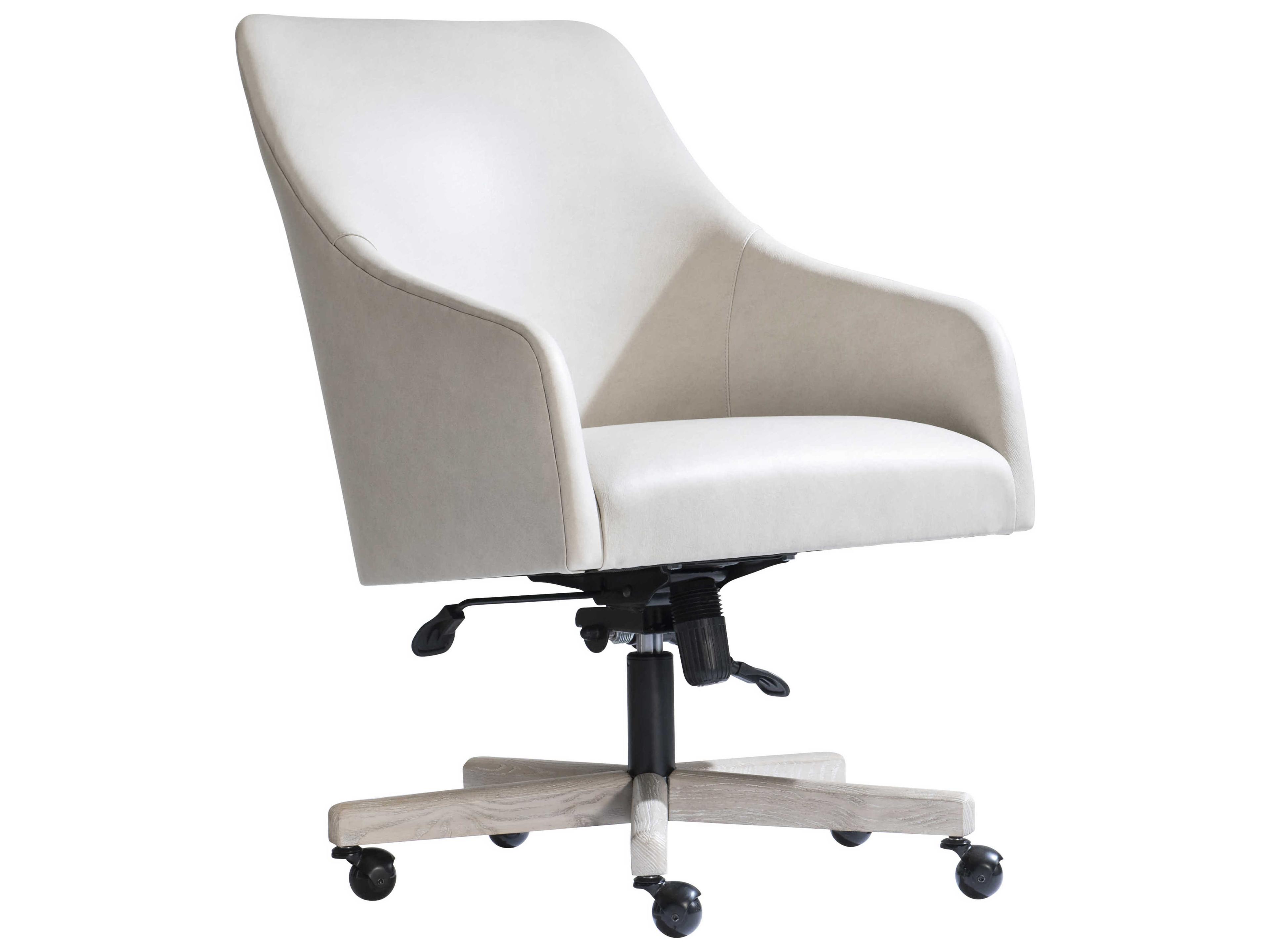 Bernhardt Prado White Leather Adjustable Computer Office Chair