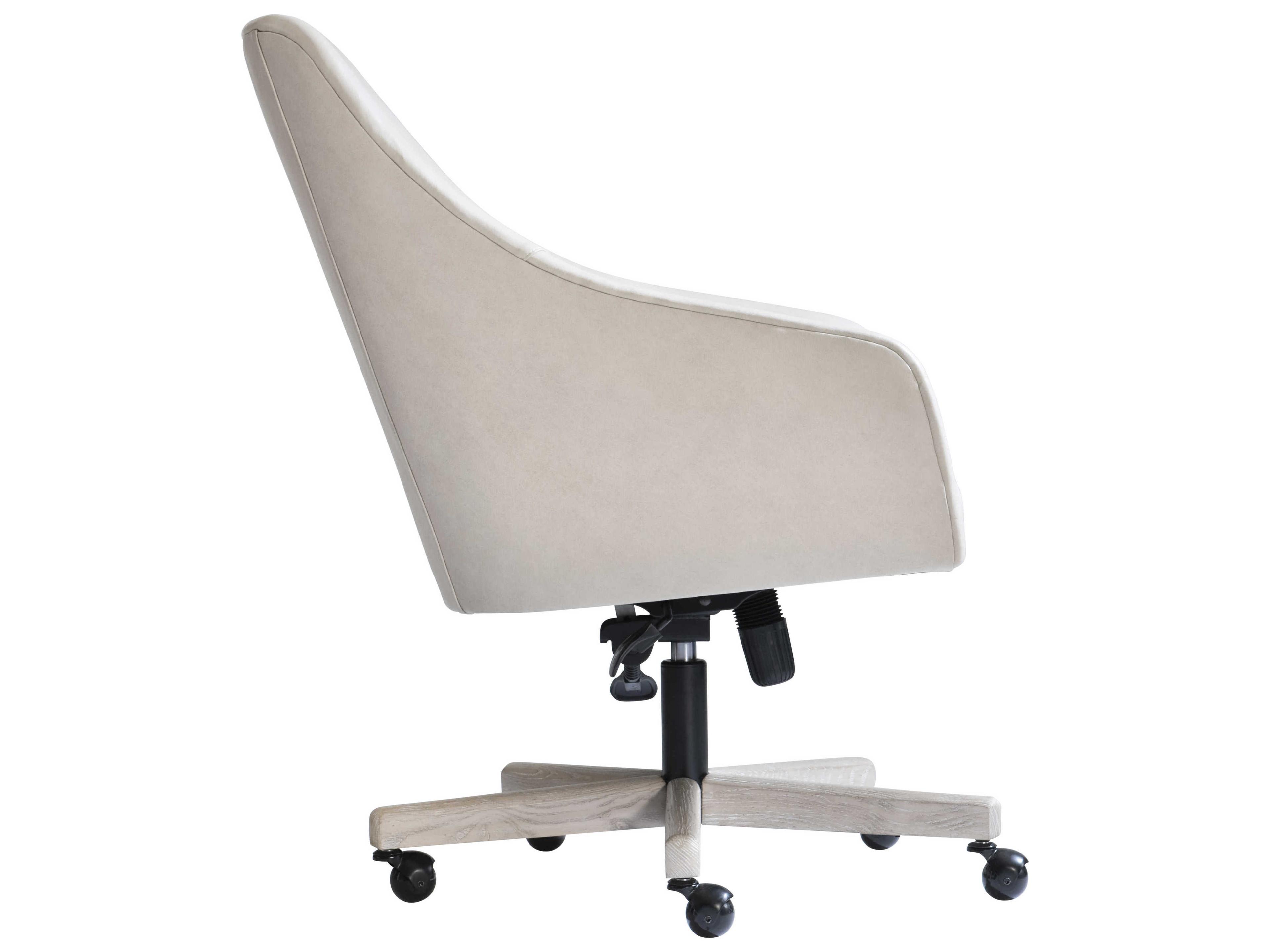 Bernhardt Prado White Leather Adjustable Computer Office Chair