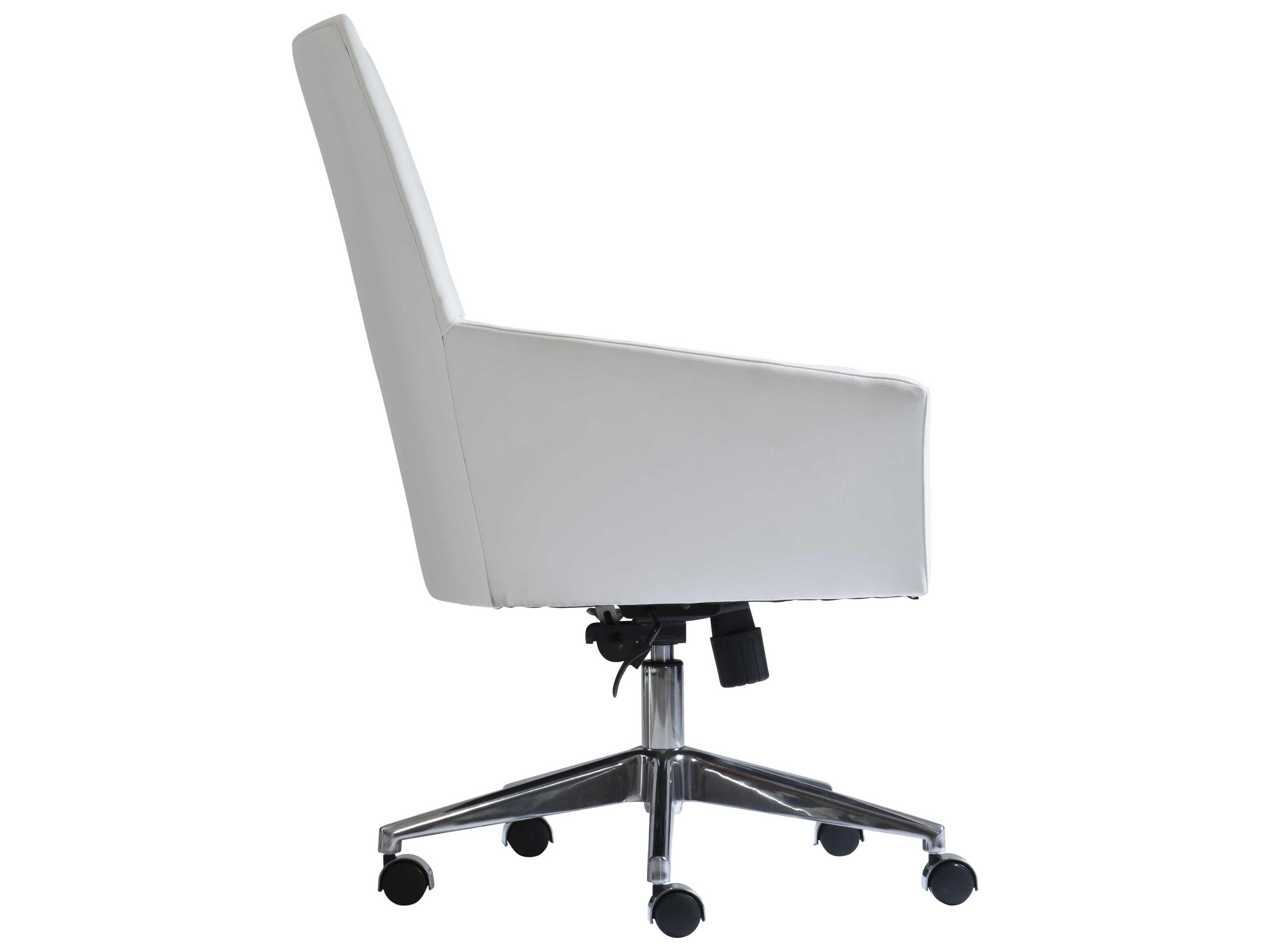 Bernhardt Stratum White Leather Adjustable Computer Office Chair