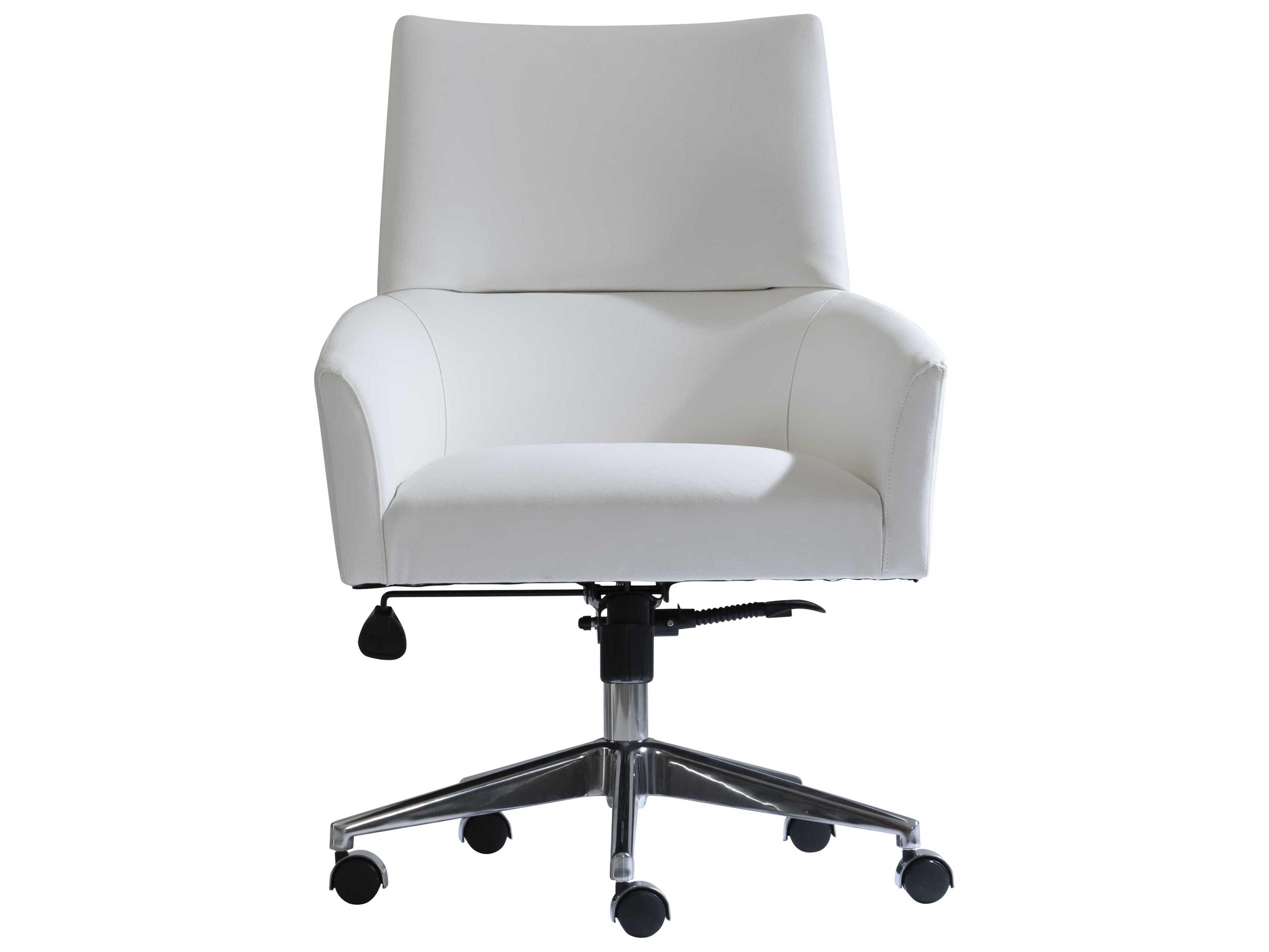 Bernhardt Stratum White Leather Adjustable Computer Office Chair