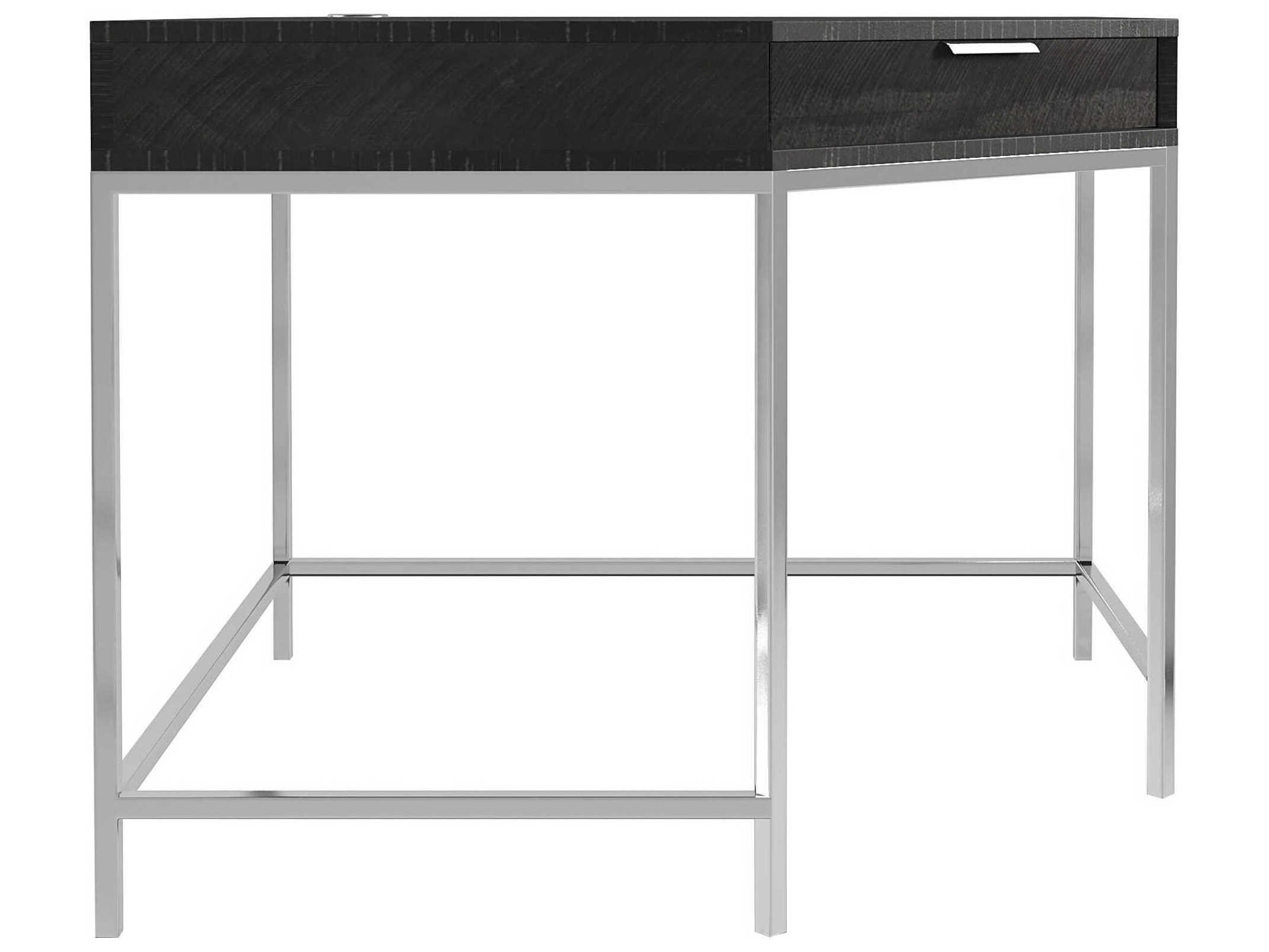 Bernhardt Logan Square Coleman Cinder Gray Mist Black Pine Wood Corner Desk