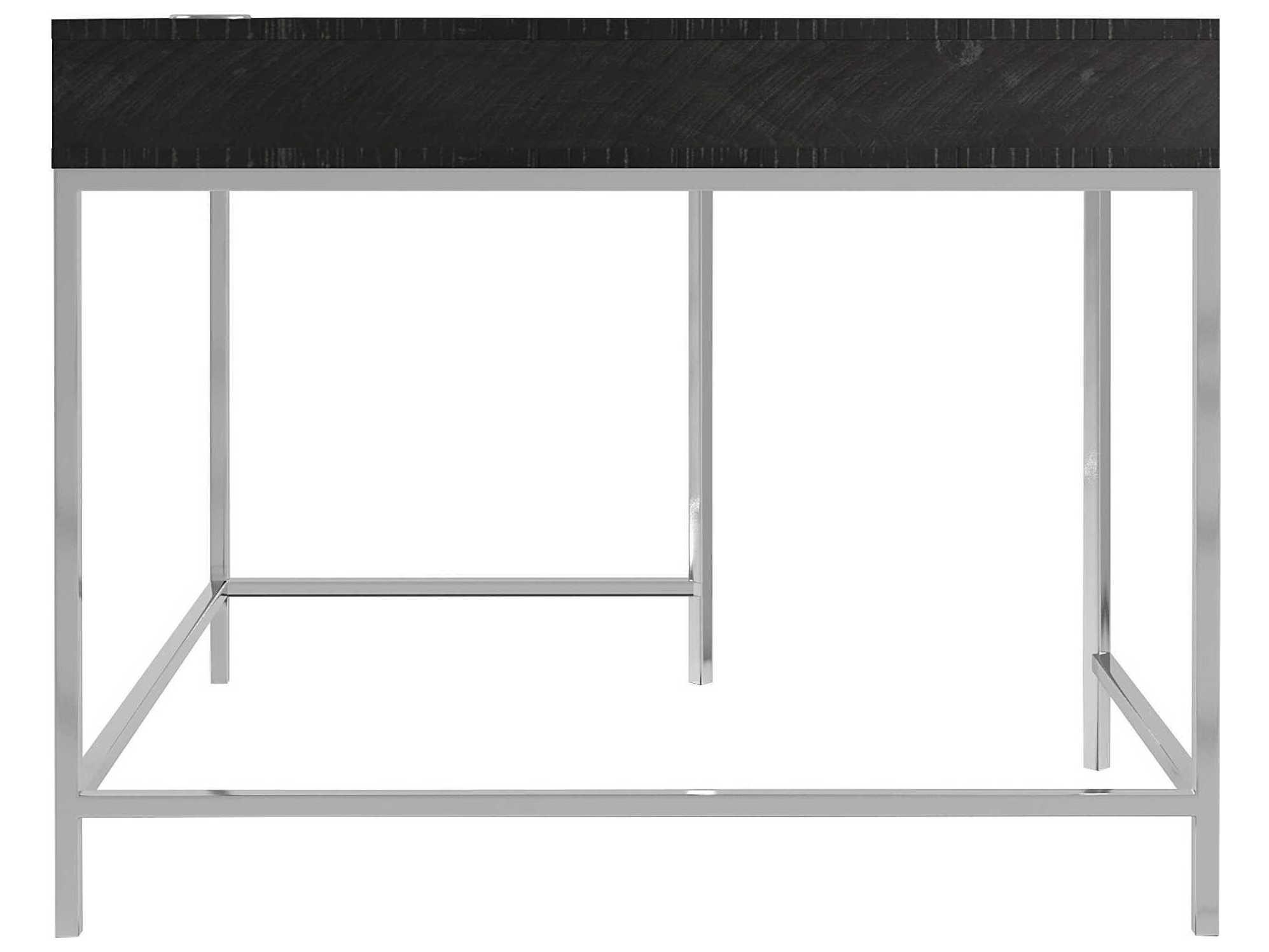 Bernhardt Logan Square Coleman Cinder Gray Mist Black Pine Wood Corner Desk