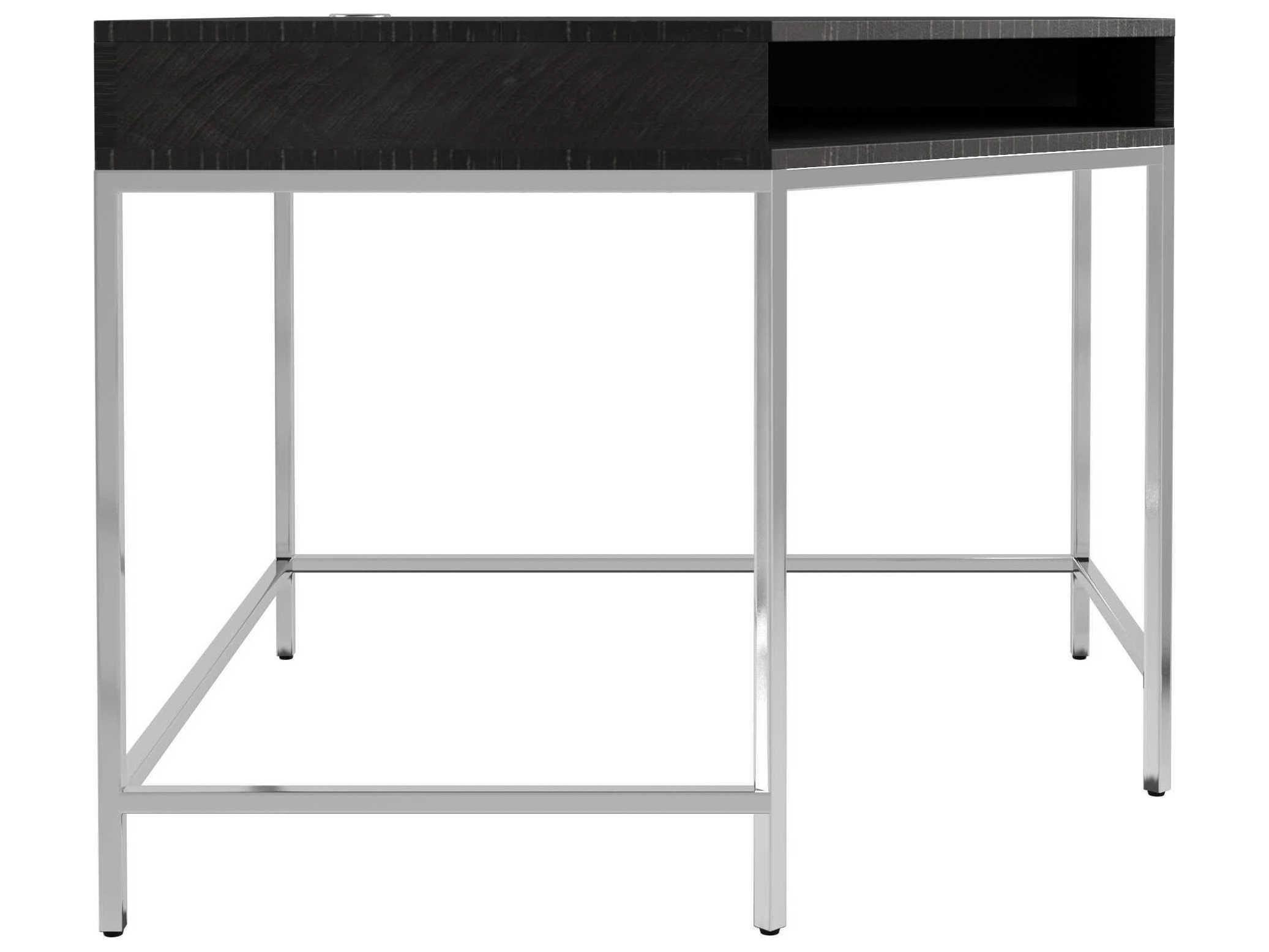 Bernhardt Logan Square Coleman Cinder Gray Mist Black Pine Wood Corner Desk
