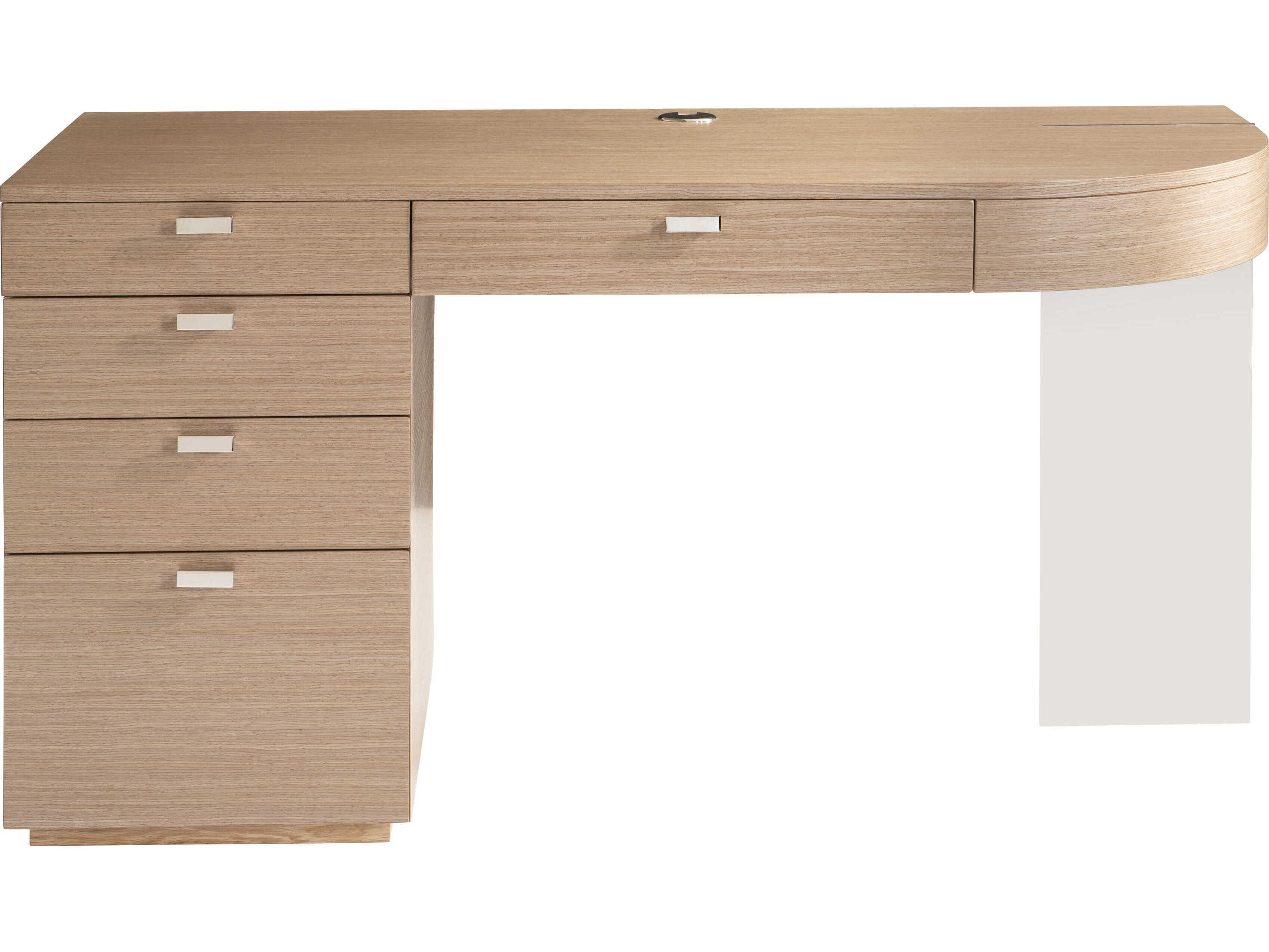 Bernhardt Modulum Sahara Polished Stainless Steel Brown Secretary Desk