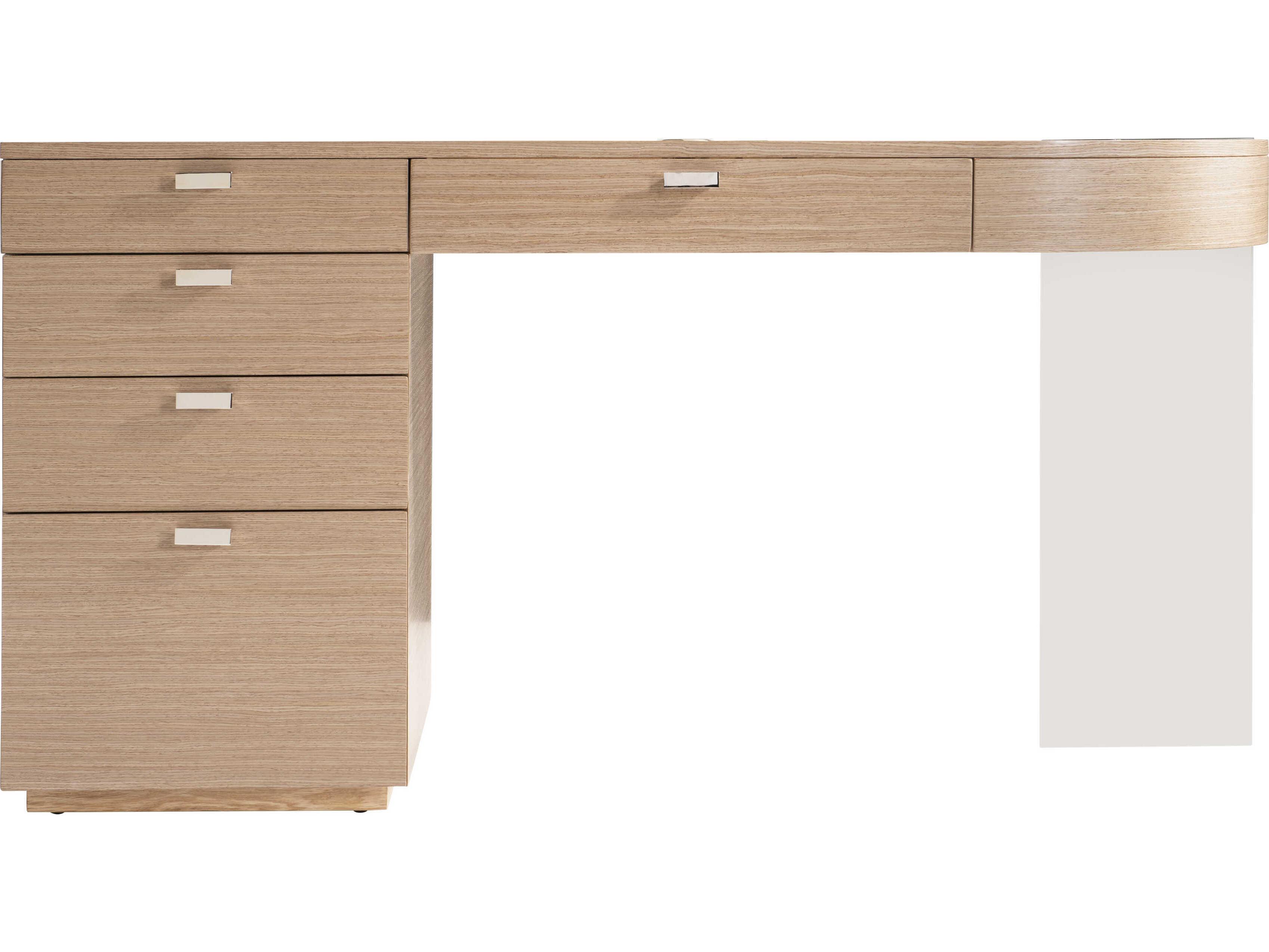 Bernhardt Modulum Sahara Polished Stainless Steel Brown Secretary Desk