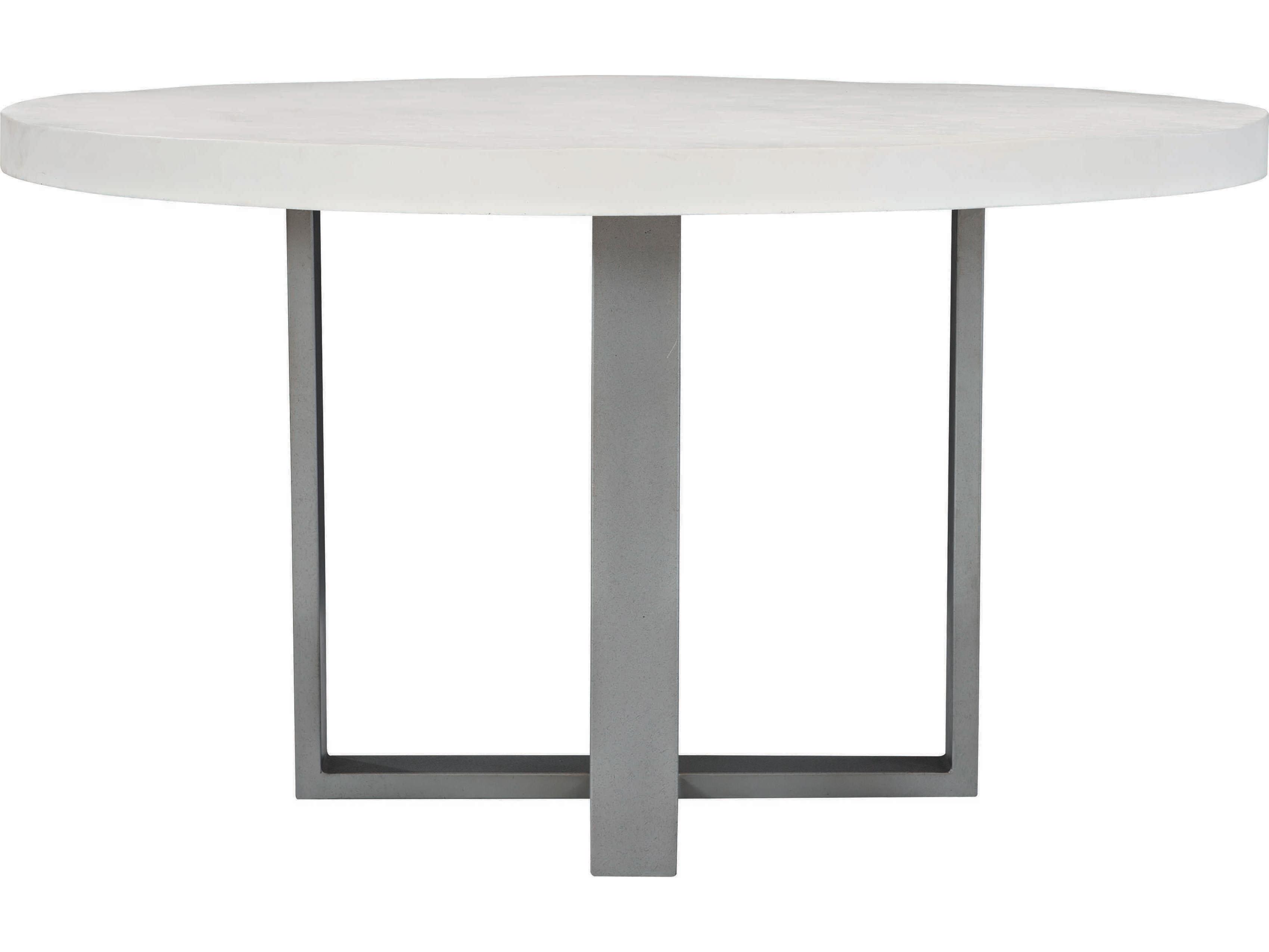 Bernhardt Exteriors Del Mar Flint Gray / Bone Round Patio Dining Table