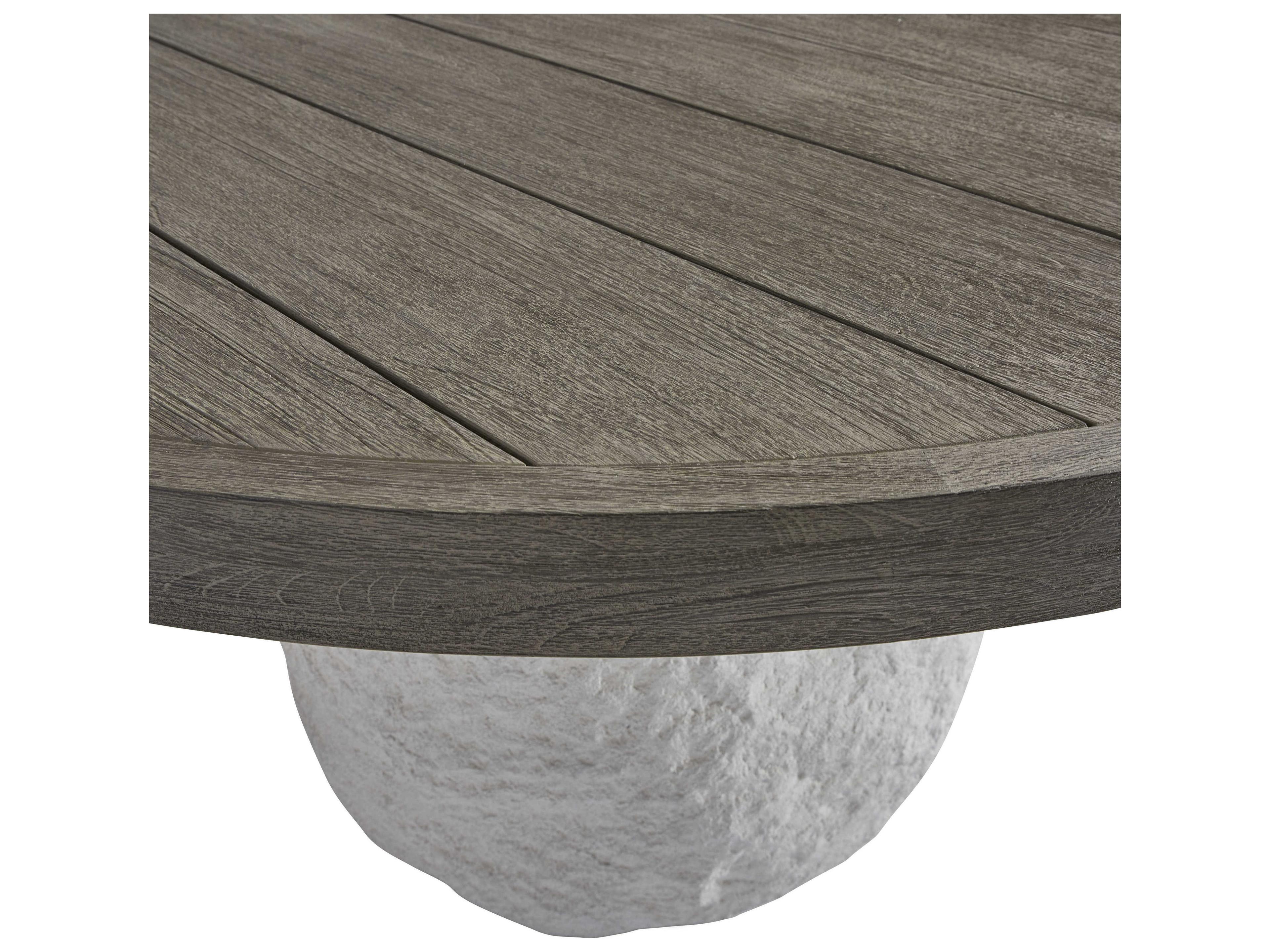Bernhardt Exteriors Savona Weathered Teak Round Patio Dining Table
