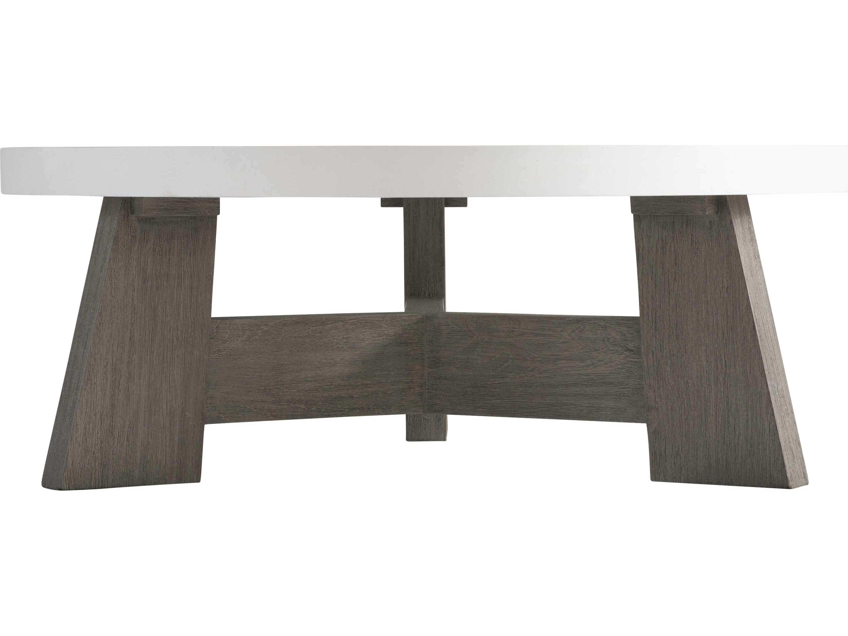 Bernhardt Exteriors Rochelle Weathered Teak Round Outdoor Patio Coffee Table