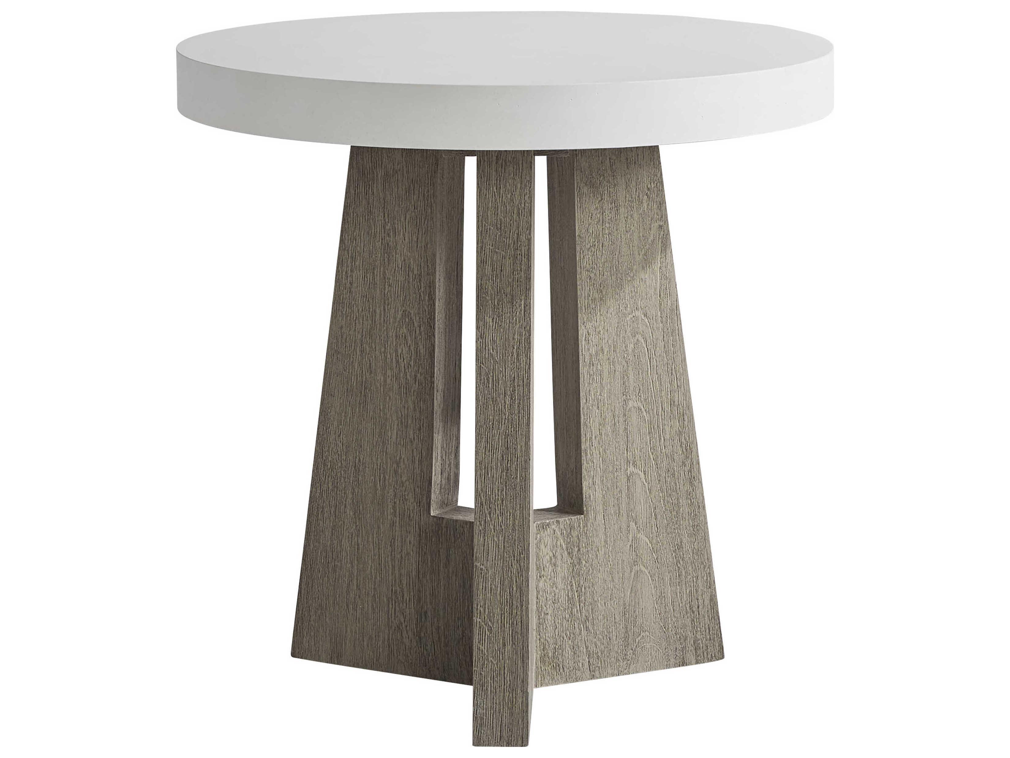 Bernhardt Exteriors Rochelle Weathered Teak Round Outdoor End Table